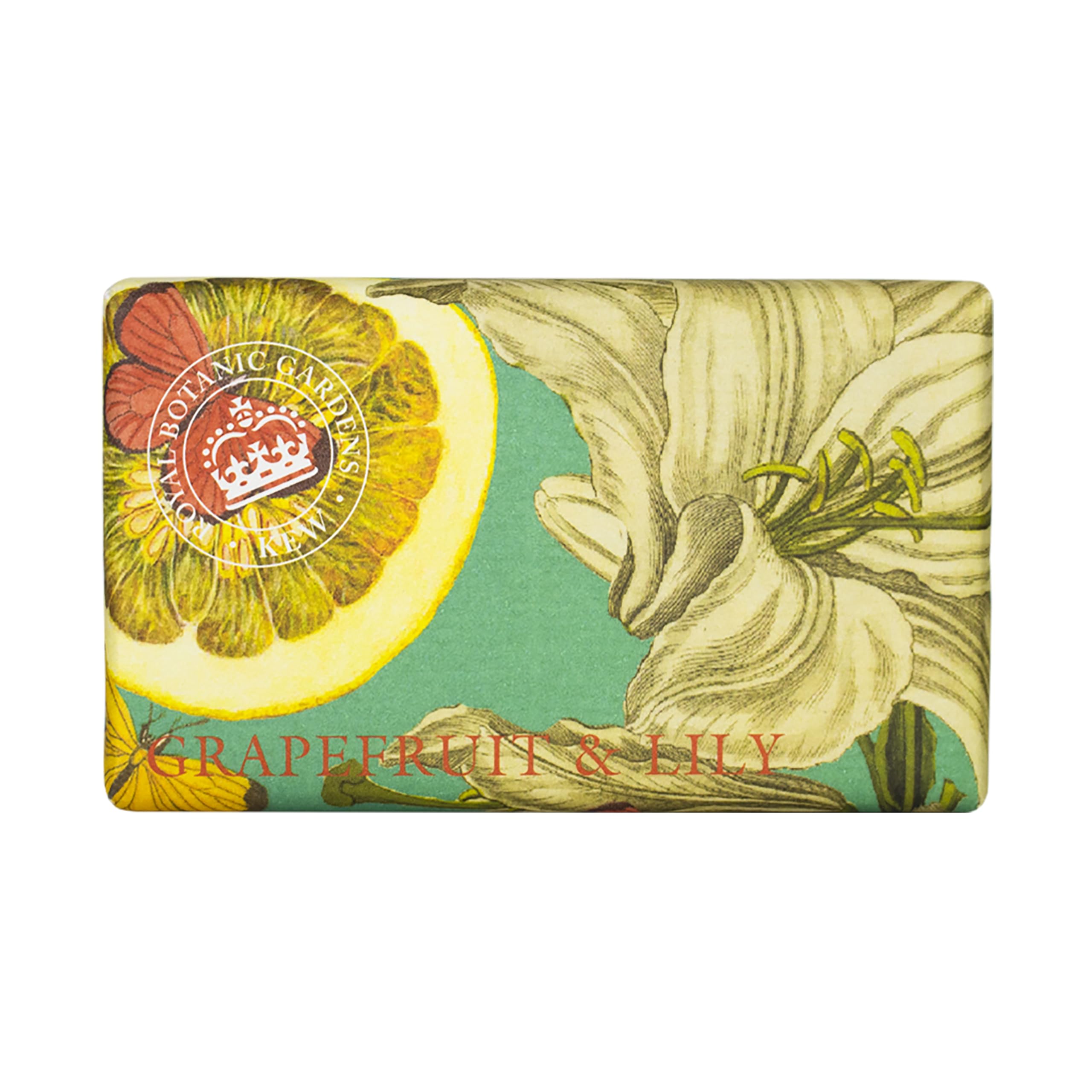 The English Soap Company Royal Botanical Gardens Kew Wrapped Soap Bar, Luxury Grapefruit Shea Butter Soap Bar, Moisturising Soap