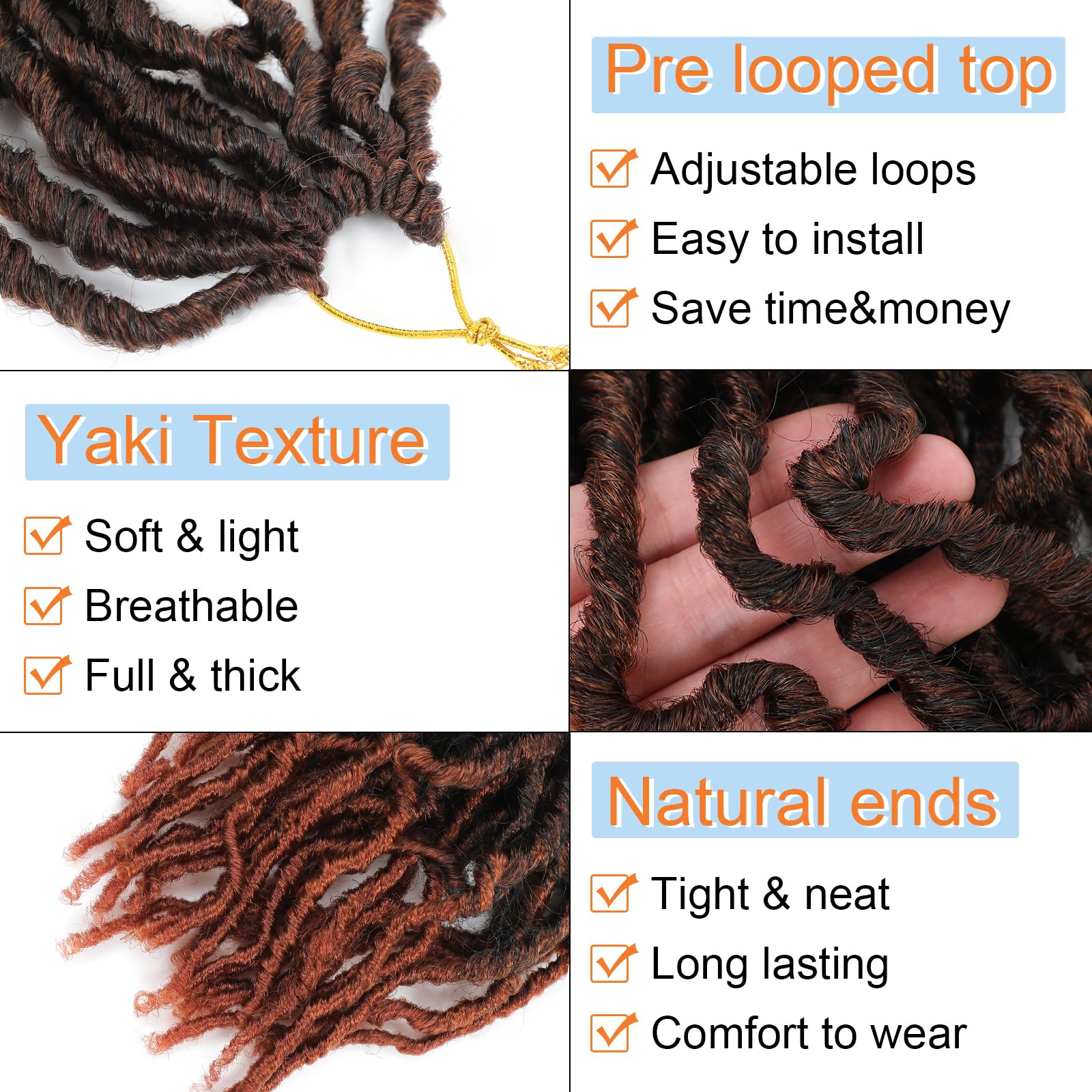 10 Inch Faux Locs Ombre Crochet Hair 7 Packs Soft Locs Crochet Hair Pre Looped Crochet Locs Short Butterfly Hair Extensions For