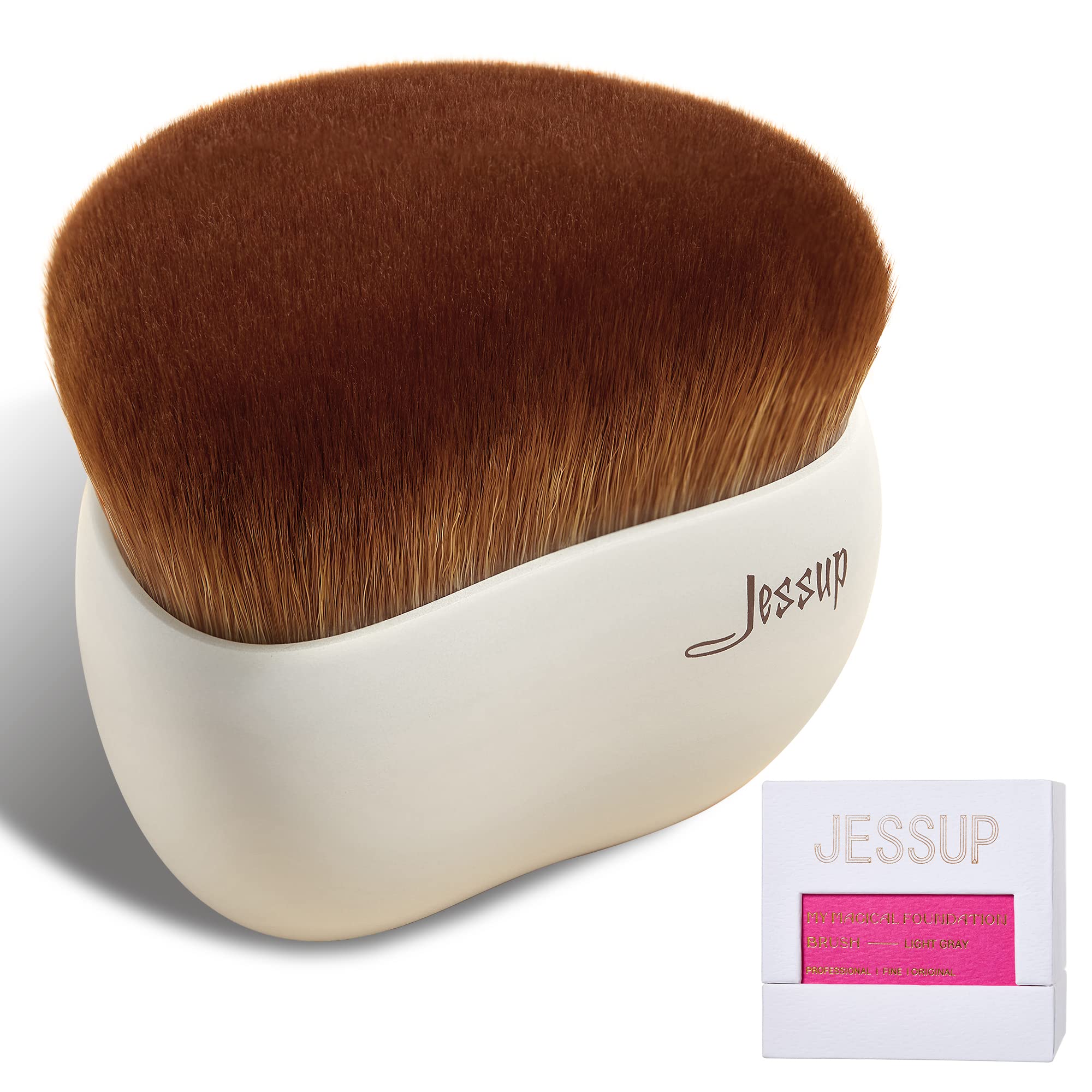 Jessup Makeup Brush, Foundation Brush Flat Top Kabuki Brush for Face Blush Liquid Powder Foundation Brush for Blending Buffing S