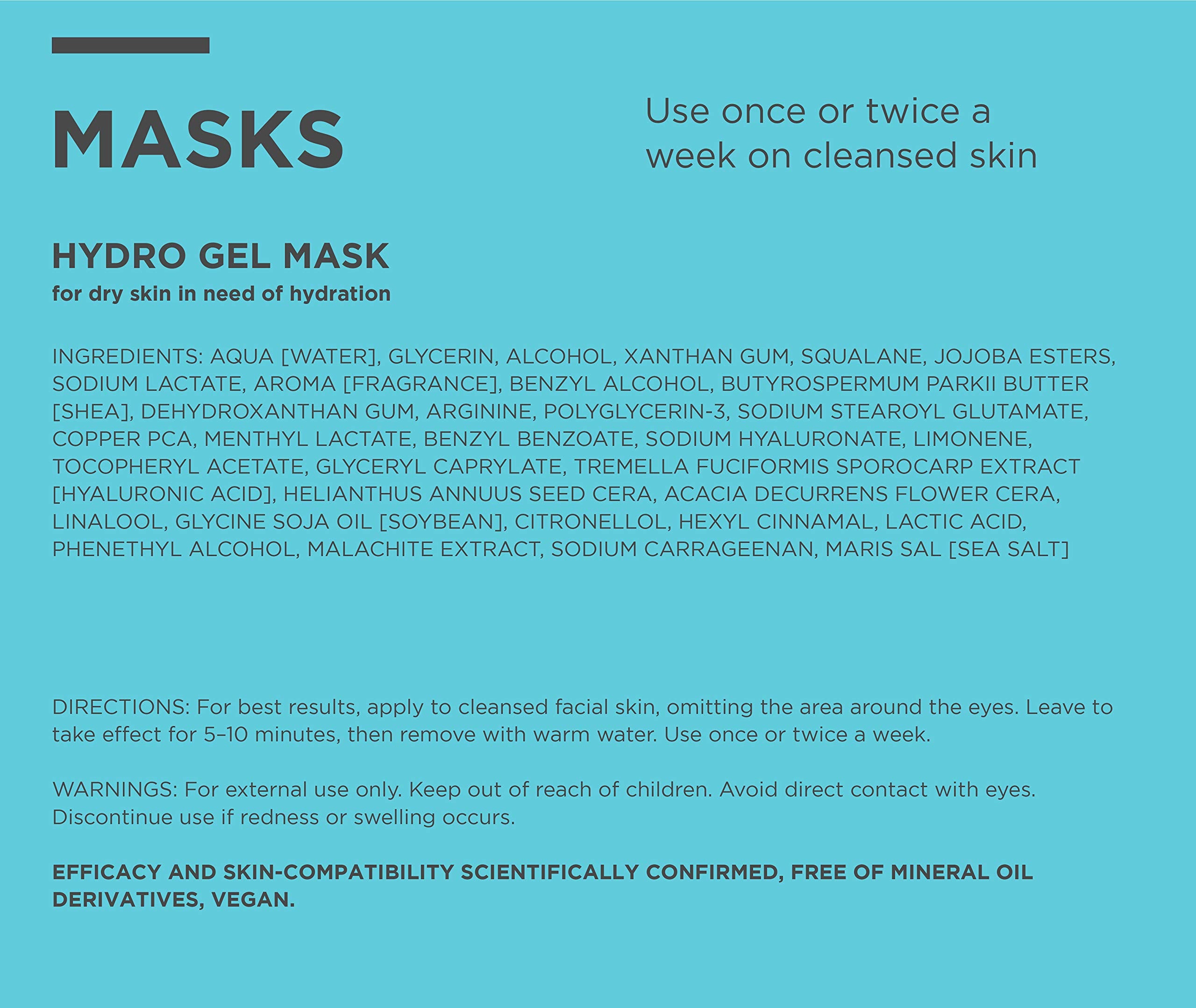 ANNEMARIE BRLIND - Hydro Gel Mask - Natural Moisturizing Wash Off Face Mask with Hyaluronic Acid and Red Algae Extract for Radia