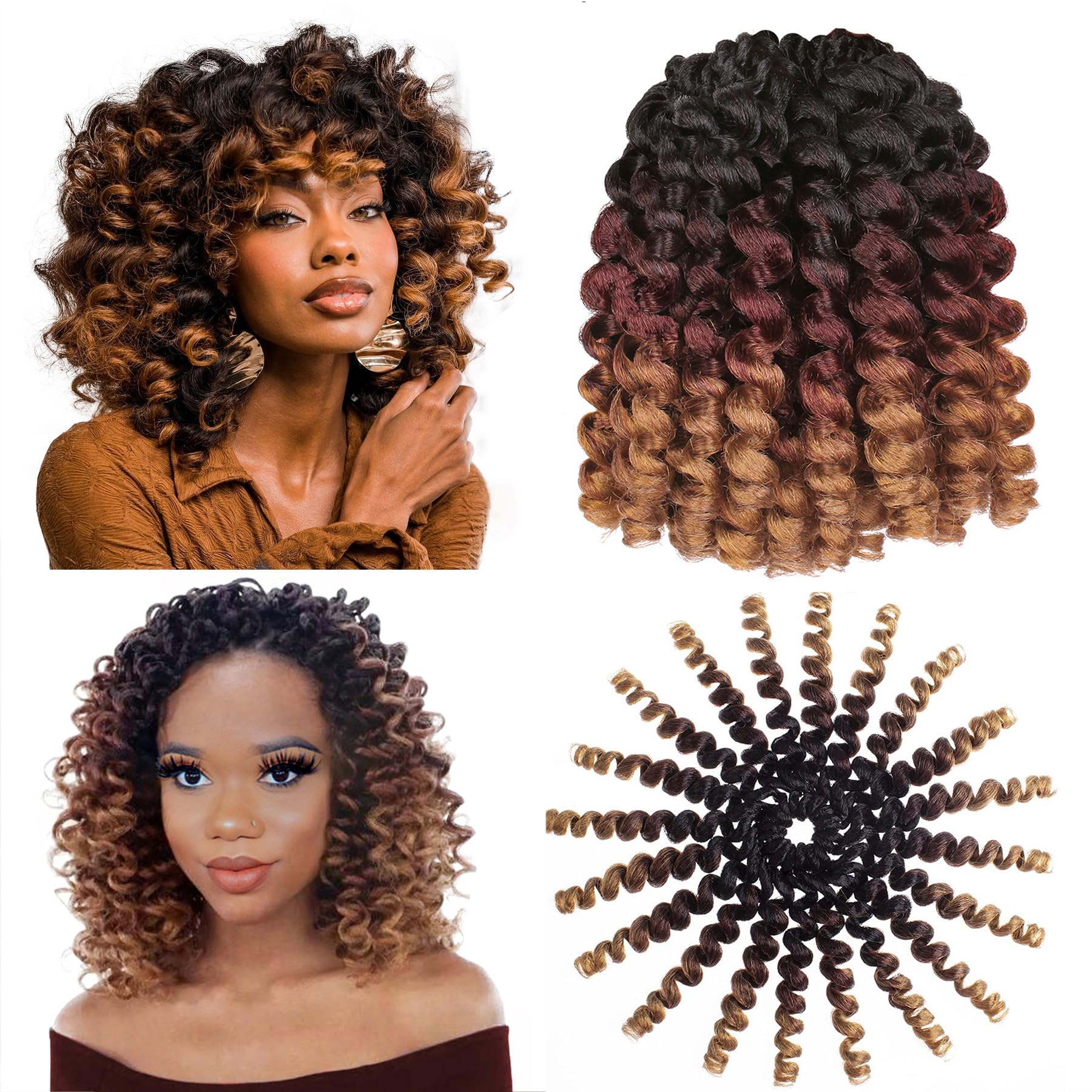 5 Packs Wand Curl Hair 8Inch Jamaican Bounce Synthetic Crochet Twist Braids Hair Extension 20Strands/Pack Xtrend Hair (1B3027#,
