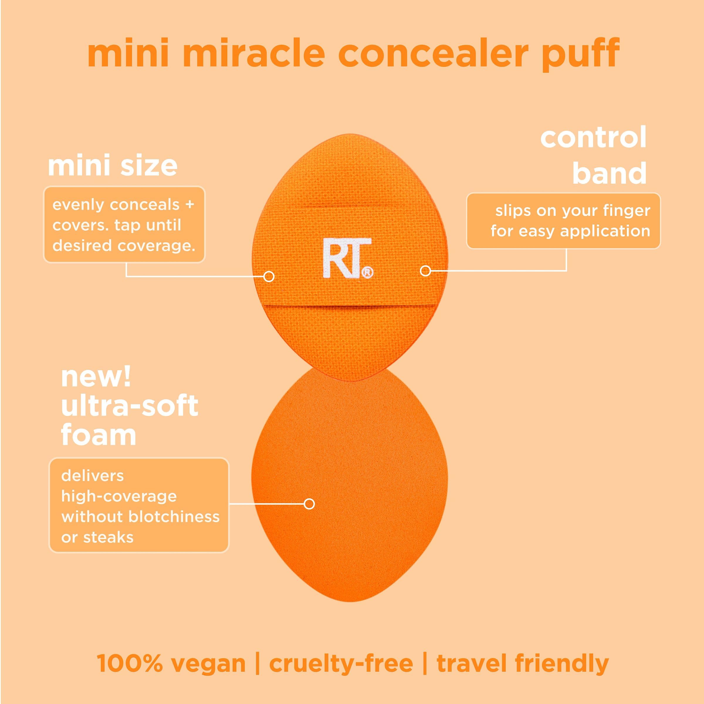 Real Techniques Mini Miracle Concealer Puff Trio, Small Makeup Puff For Liquid & Cream Foundation & Concealer, Targeted Conceali