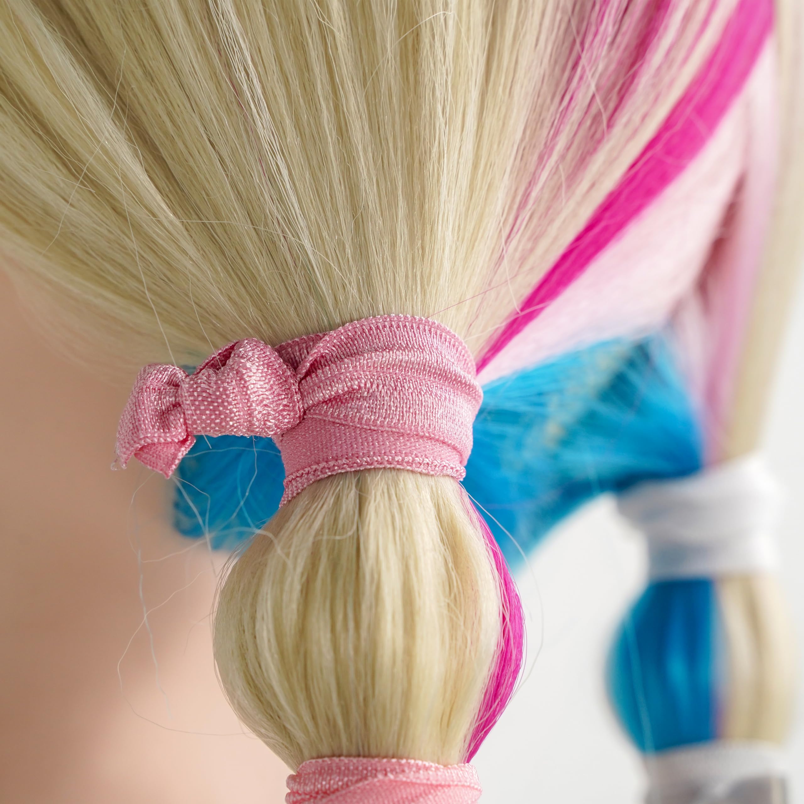 Meedee Rainbow Elastic Hair Ties, 100 Pack No-Crease Soft Ribbon Hair Accessories For Women, Knotted Ouchless Ponytail Holders,