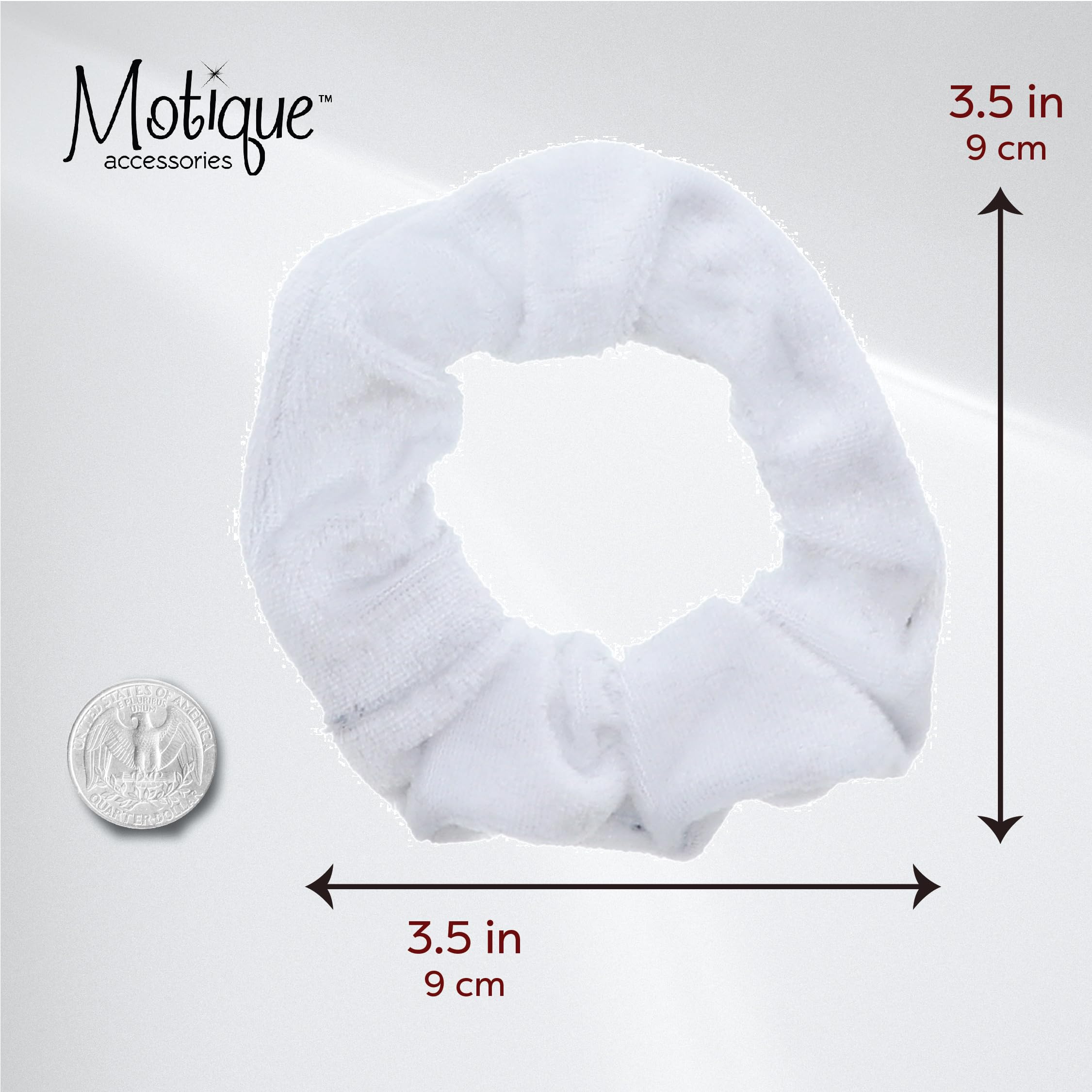 Velvet Solid Scrunchies - Set Of 2-White