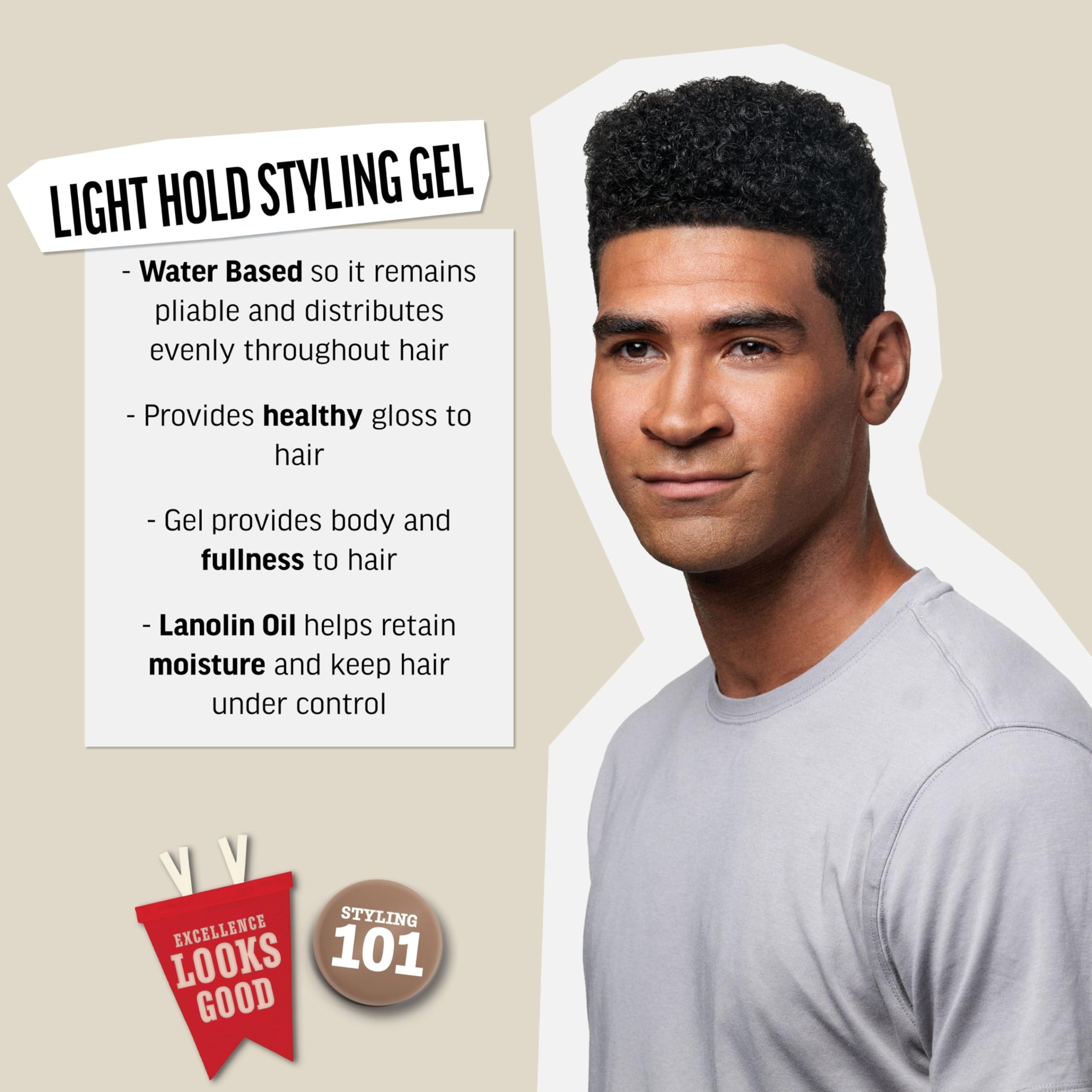 American Crew Men's Hair Gel, Light Hold Styling Product, 13.1 fl oz