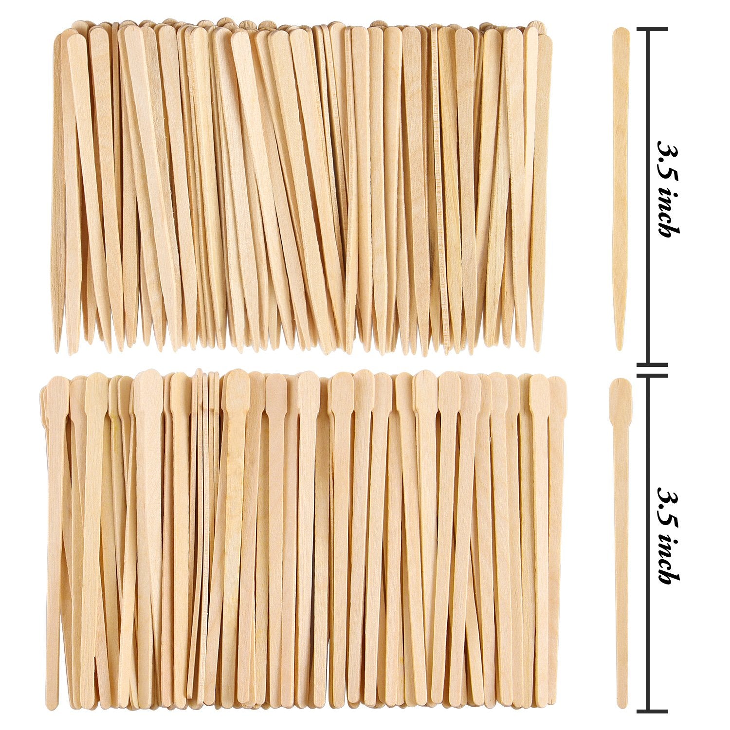 Aneco 800 Pieces Wood Wax Applicator Sticks Wax Spatulas Small Wood Spatulas Applicator for Hair Eyebrow Removal, 2 Style