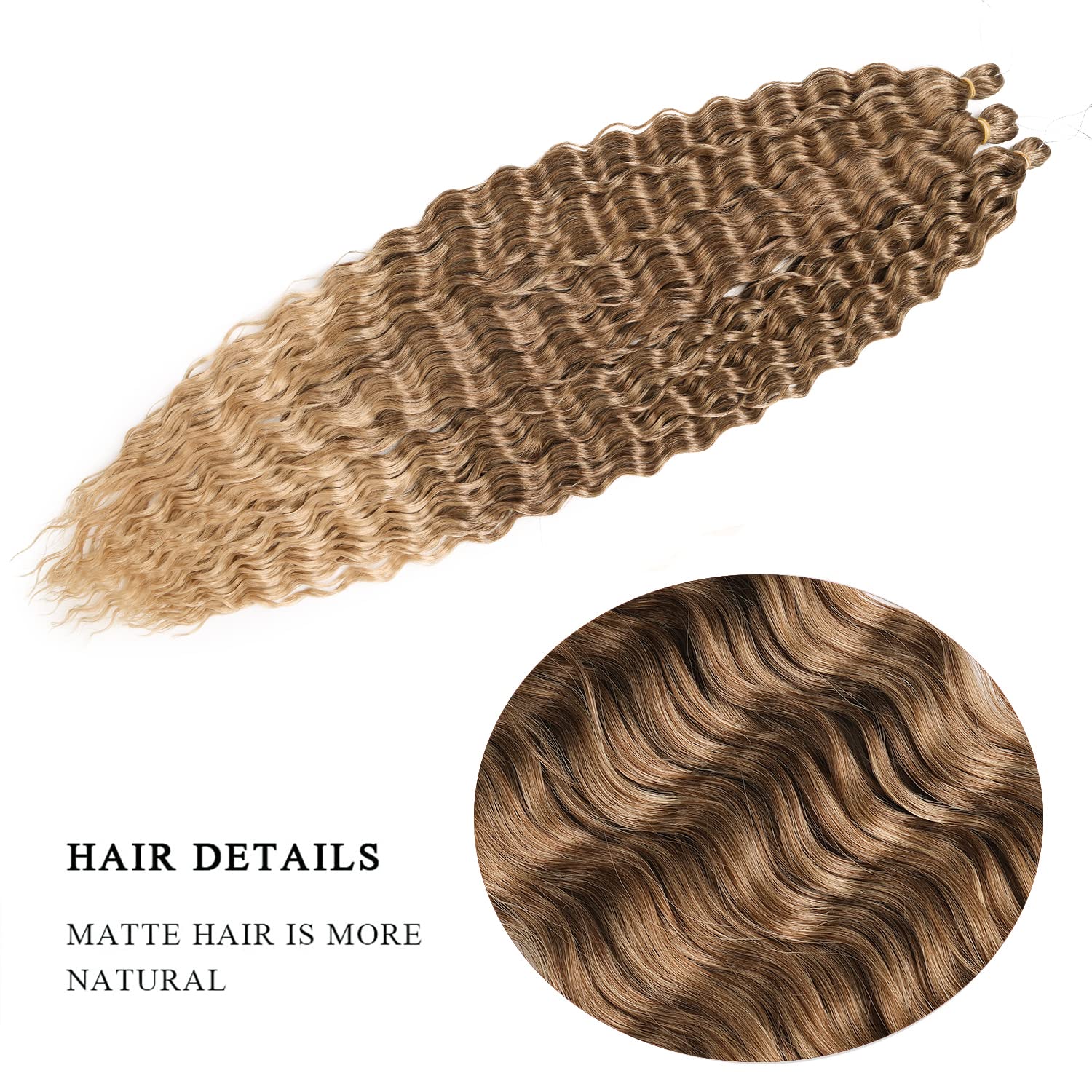 Maysa Ocean Wave Crochet Hair 30Inch Ombre Curly Crochet Hair 6Packs Deep Wave Crochet Hair Extensions For Women #T8/24