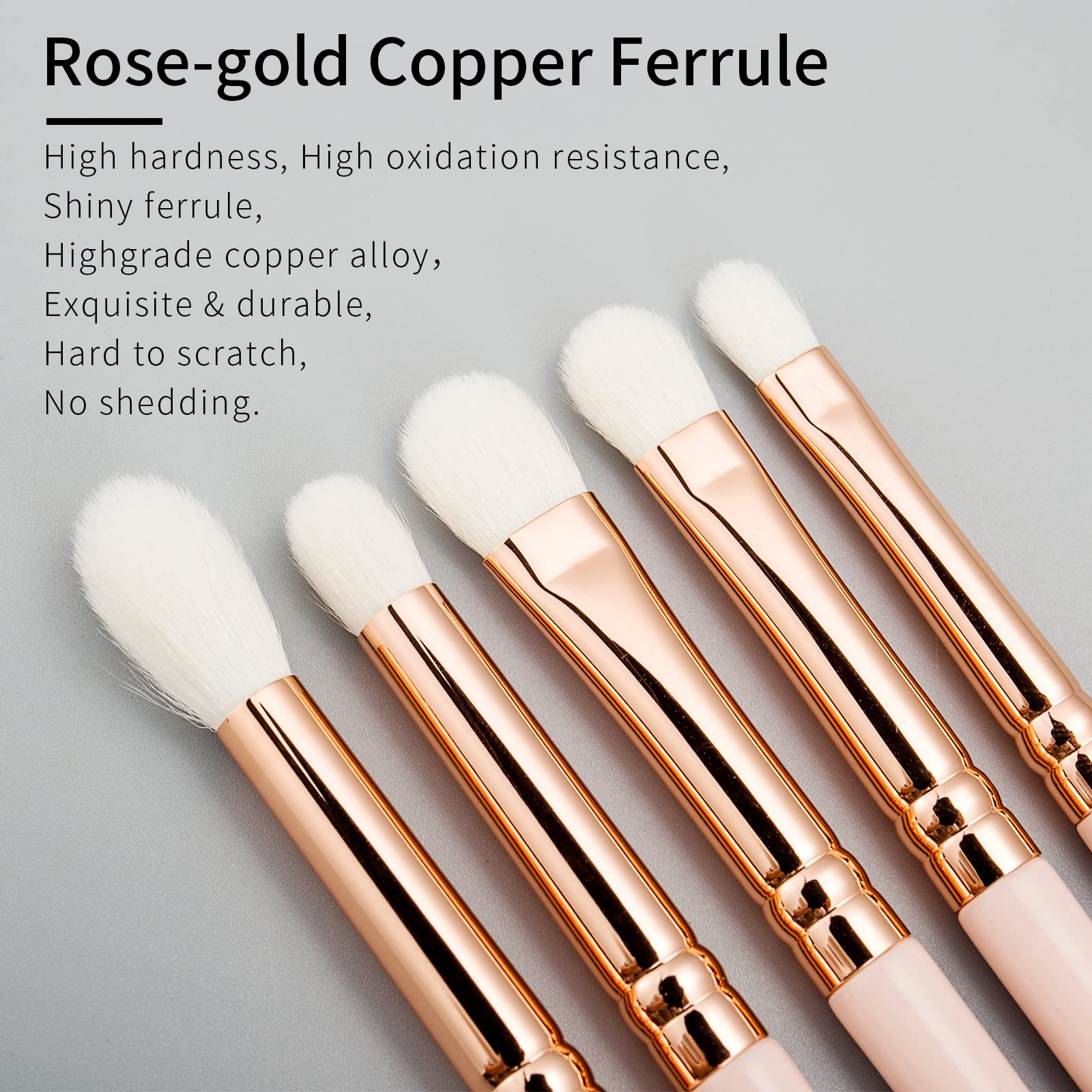 Natural Goat Hair Eye Shadow Brush Set, Enzo Ken Fluffy Blending Eyeshadow Brush Set With Case, Small Nose Contour Brush, Natura
