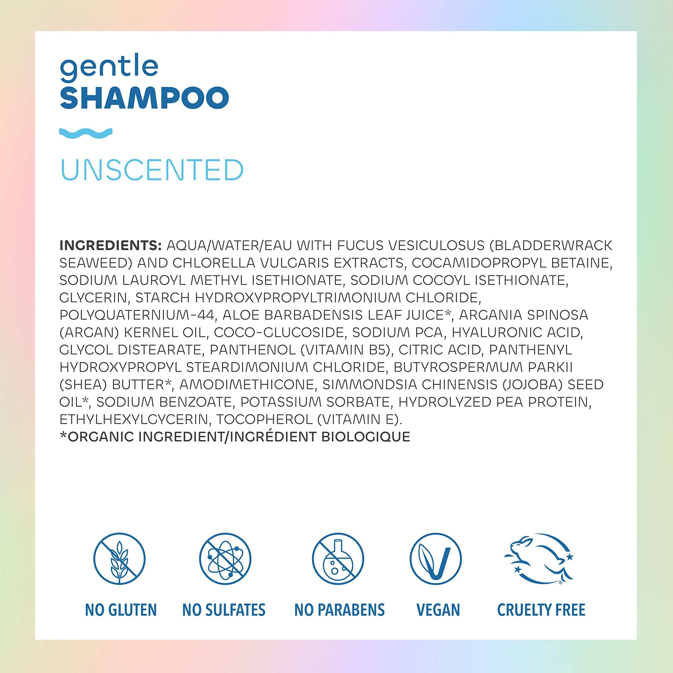 Seaweed Bath Co. Gentle Shampoo And Conditioner Set, Unscented, 12 Ounce (Pack Of 2), Sustainably Harvested Seaweed, Aloe, Argan