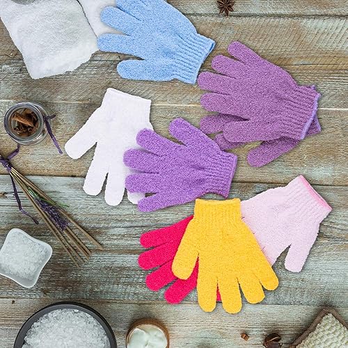 Duufin 14 Pairs Exfoliating Gloves Body Scrub Bath Gloves Exfoliator Body Wash Glove For Shower, Spa, Massage And Body Scrubs