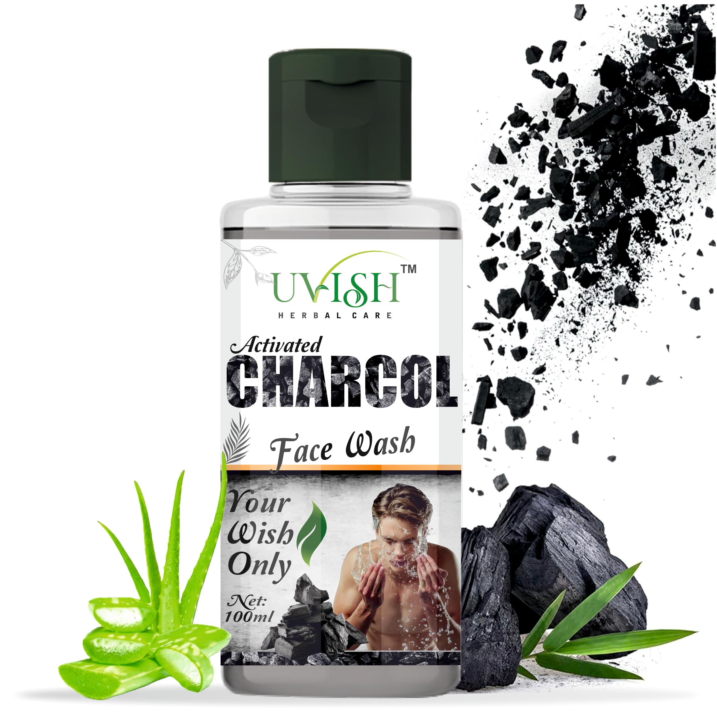 Uvish Activated Charcoal Face Wash | 100Ml | Oil Control & Dirt Removal | Deep Cleansing For All Skin Types