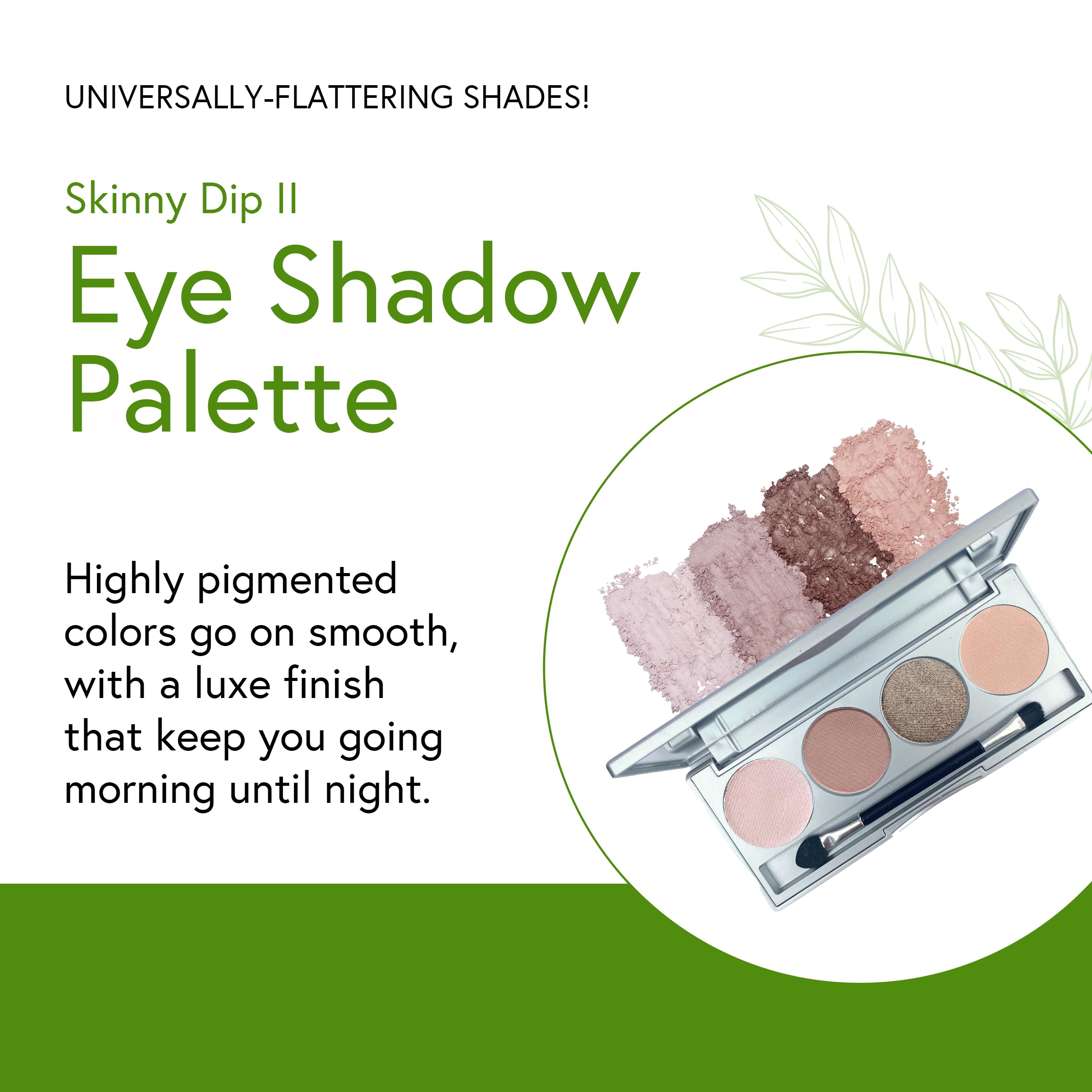Honeybee Gardens 'Skinny Dip Ii' Refillable Eye Shadow Palette : Natural Ingredients : Gluten Free : Vegan : Paraben Free