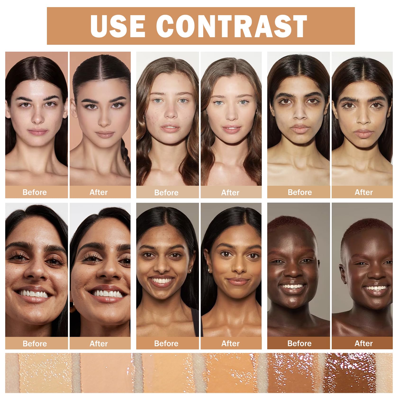 Qiufsse Concealer Full Coverage Foundation For Mature Skin,Oil Control Matte 2 In 1 Concealer Liquid Foundation Makeup Waterproo