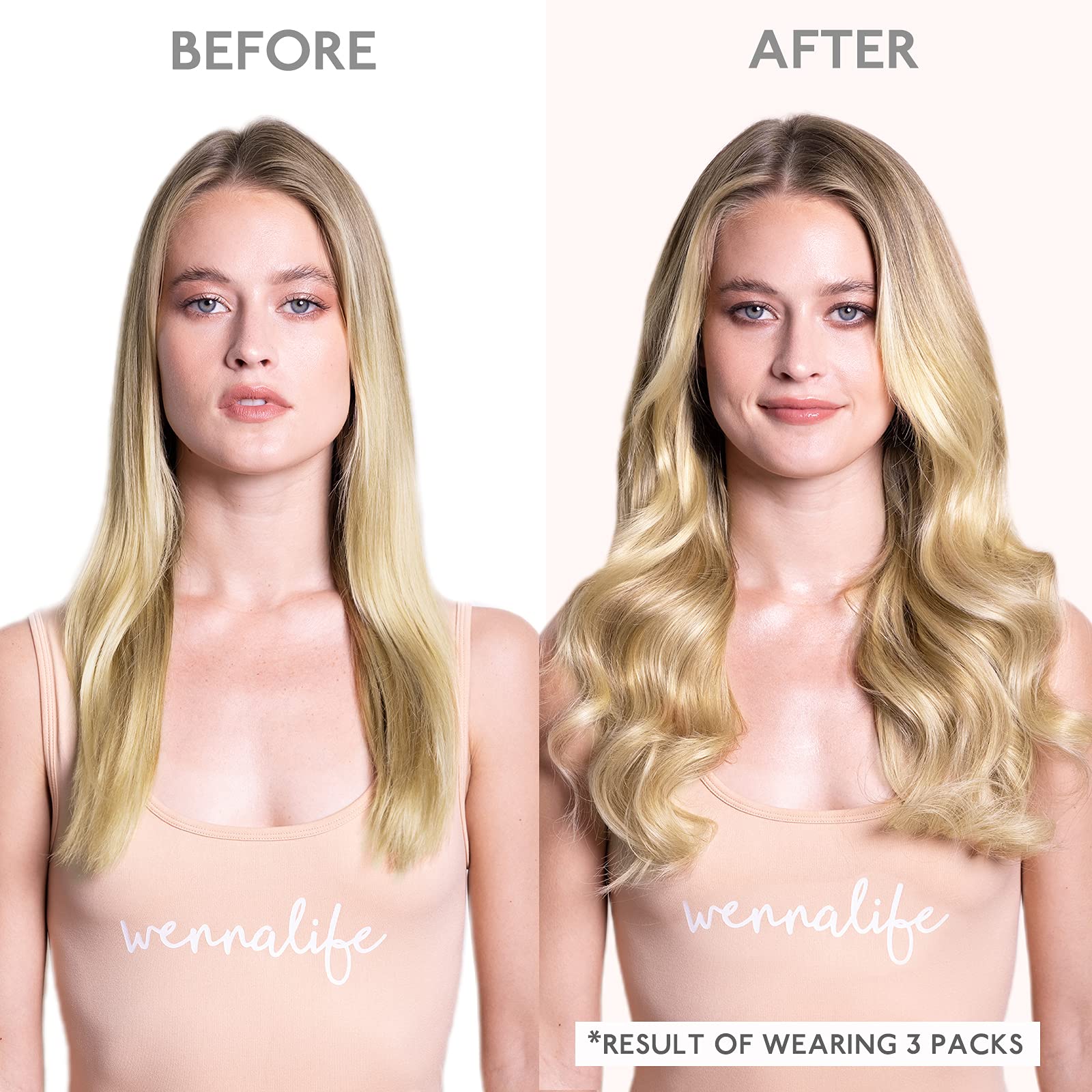 Wennalife Tape In Hair Extensions Human Hair, 20Pcs 50G 20 Inch Light Blonde Highlighted Golden Blonde Remy Hair Extensions Stra