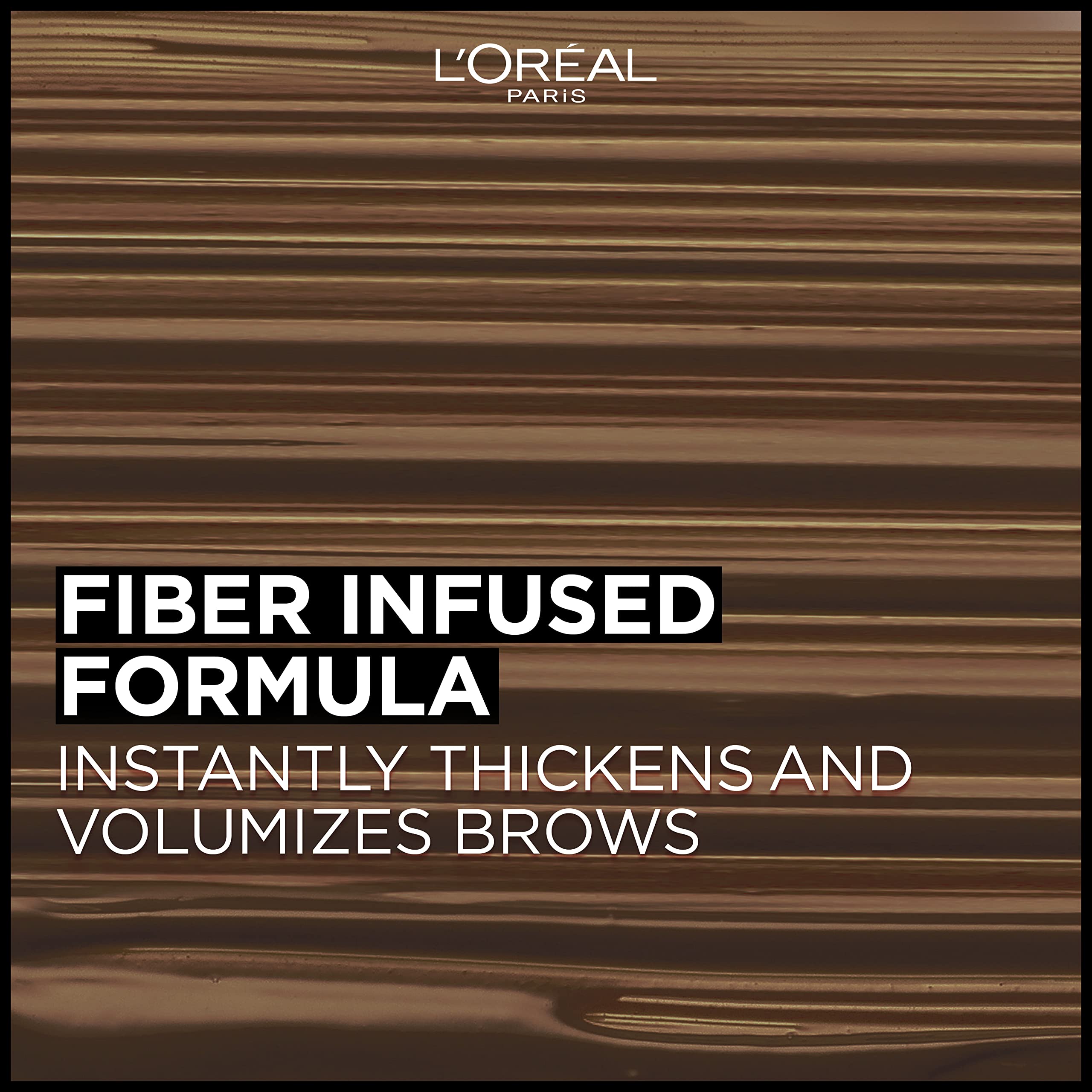 L'Oreal Paris Infallible Volumizing 24H Wear Brow Mascara, Long Lasting Eyebrow Makeup for 2X Fuller Eyebrows, 5.0 Brunette, 0.1