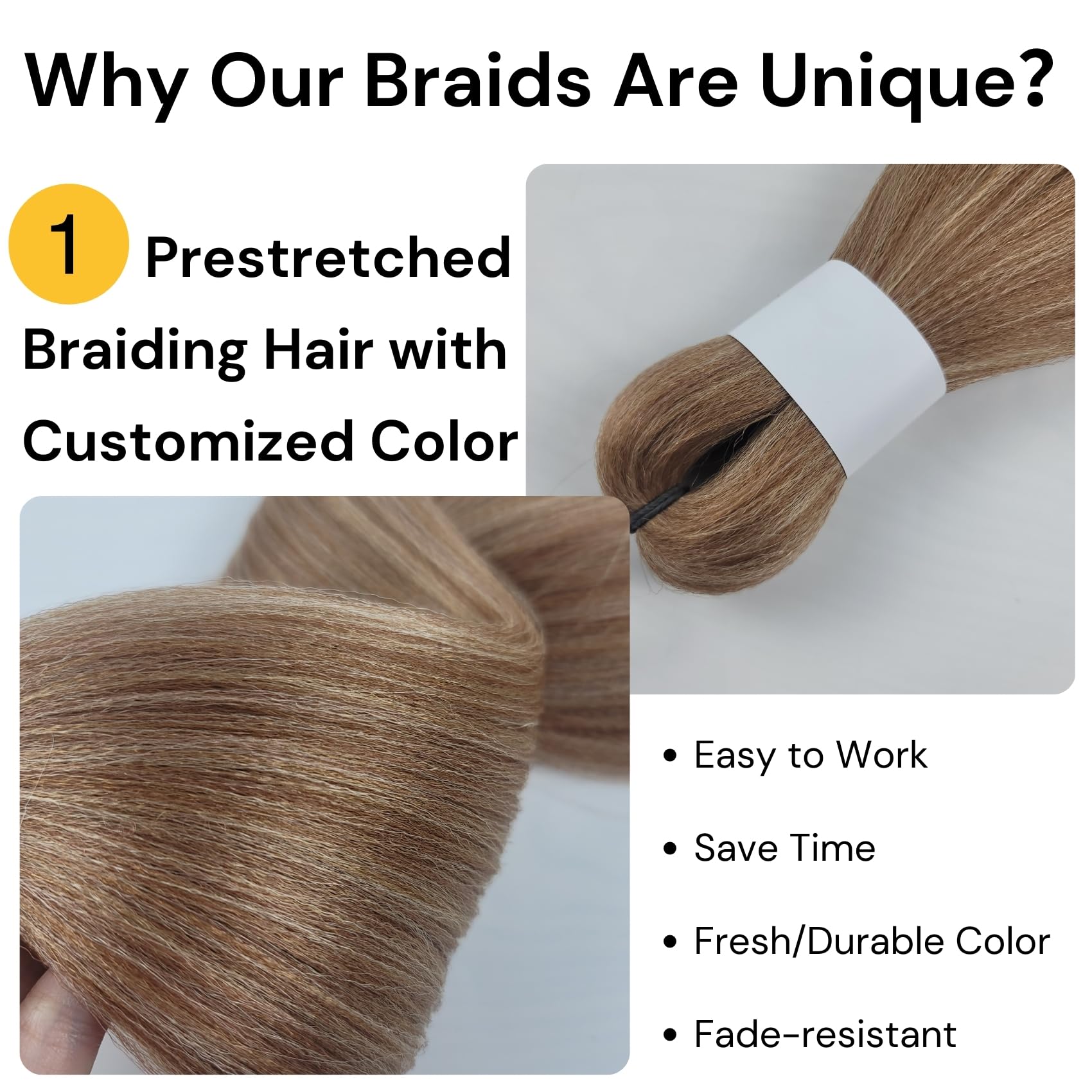 Dark Ash Brown Braiding Hair Pre stretched Box Braiding Hair Extensions for Knotless Braids Mixed Feed in Braids Hair for Braidi