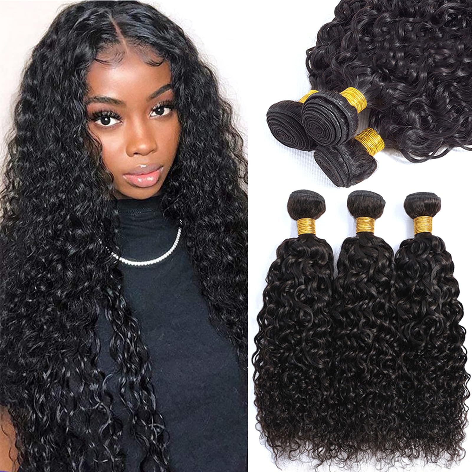 12A Curly Bundles Human Hair 18'' 18'' 18'' 300g Brazilian Curly Human Hair 3 Bundles 100% Unprocessed Virgin Remy Kinky Curly H