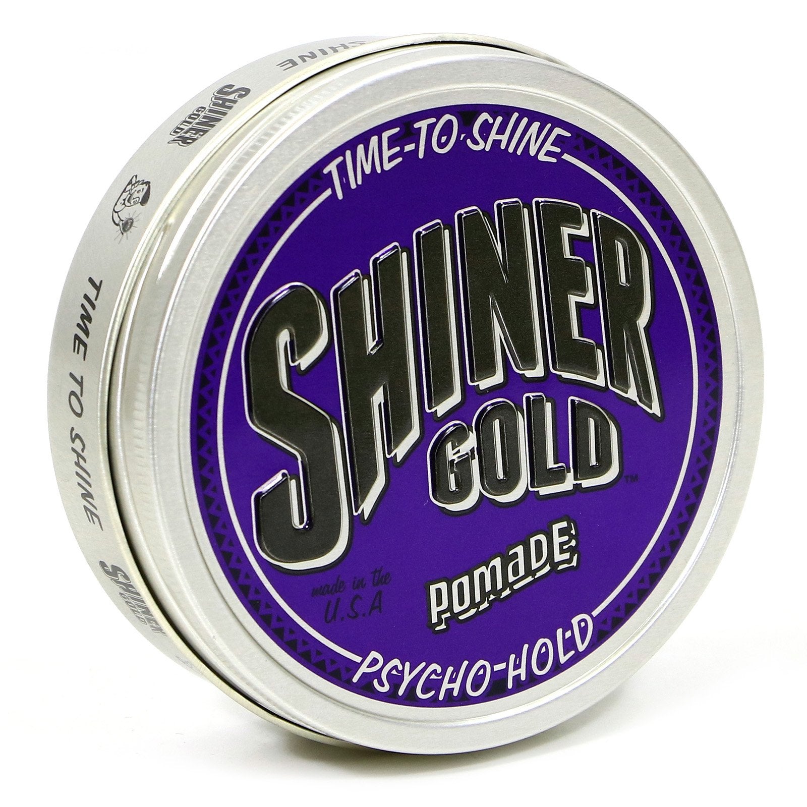 Shiner Gold Psycho Hold Pomade  Extreme Hold  High Shine  Water-Based  Coconut Scent, 4Oz
