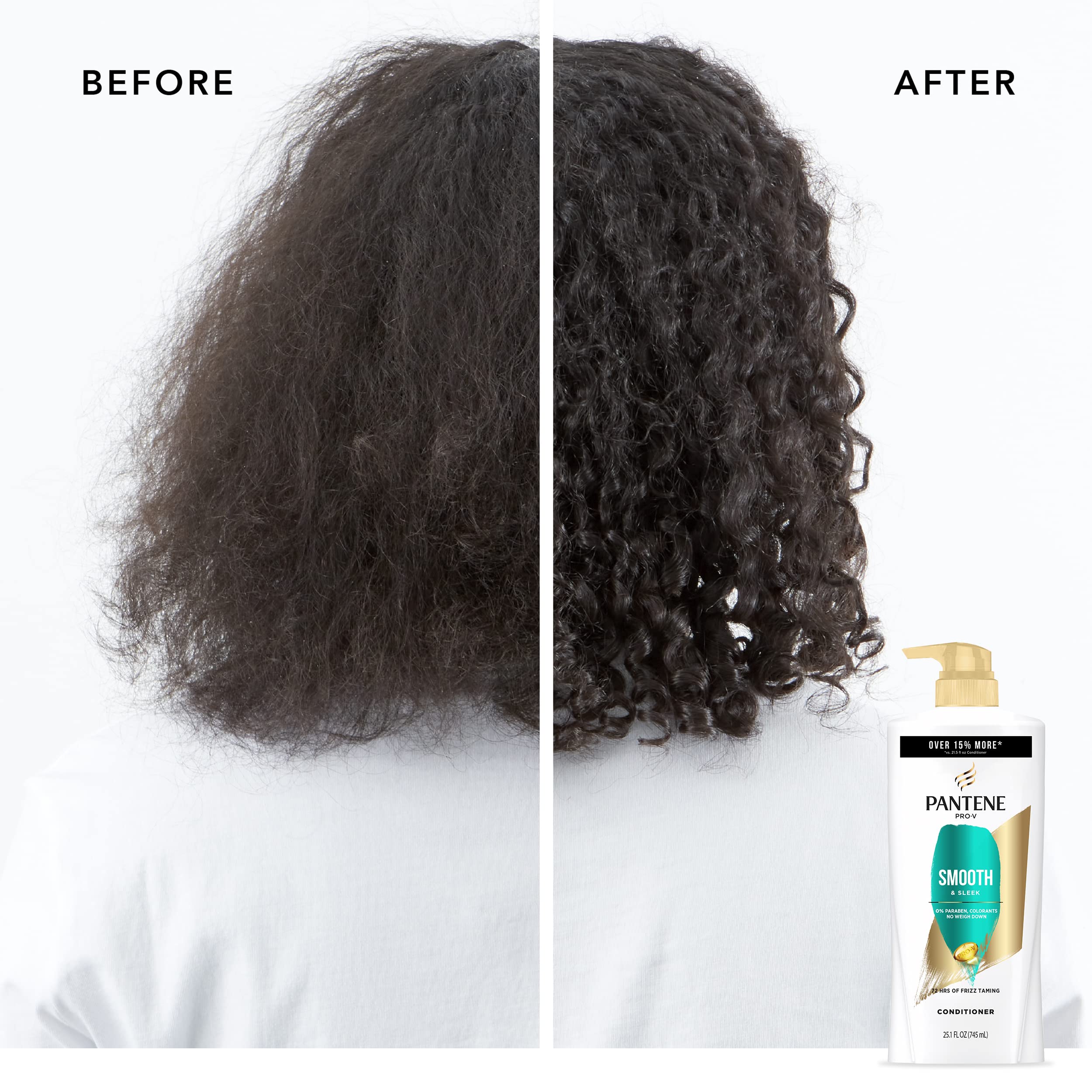 Pantene Conditioner Twin Pack with Hair Treatment Set, Smooth and Sleek for Frizz Control, Safe for Color-Treated Hair