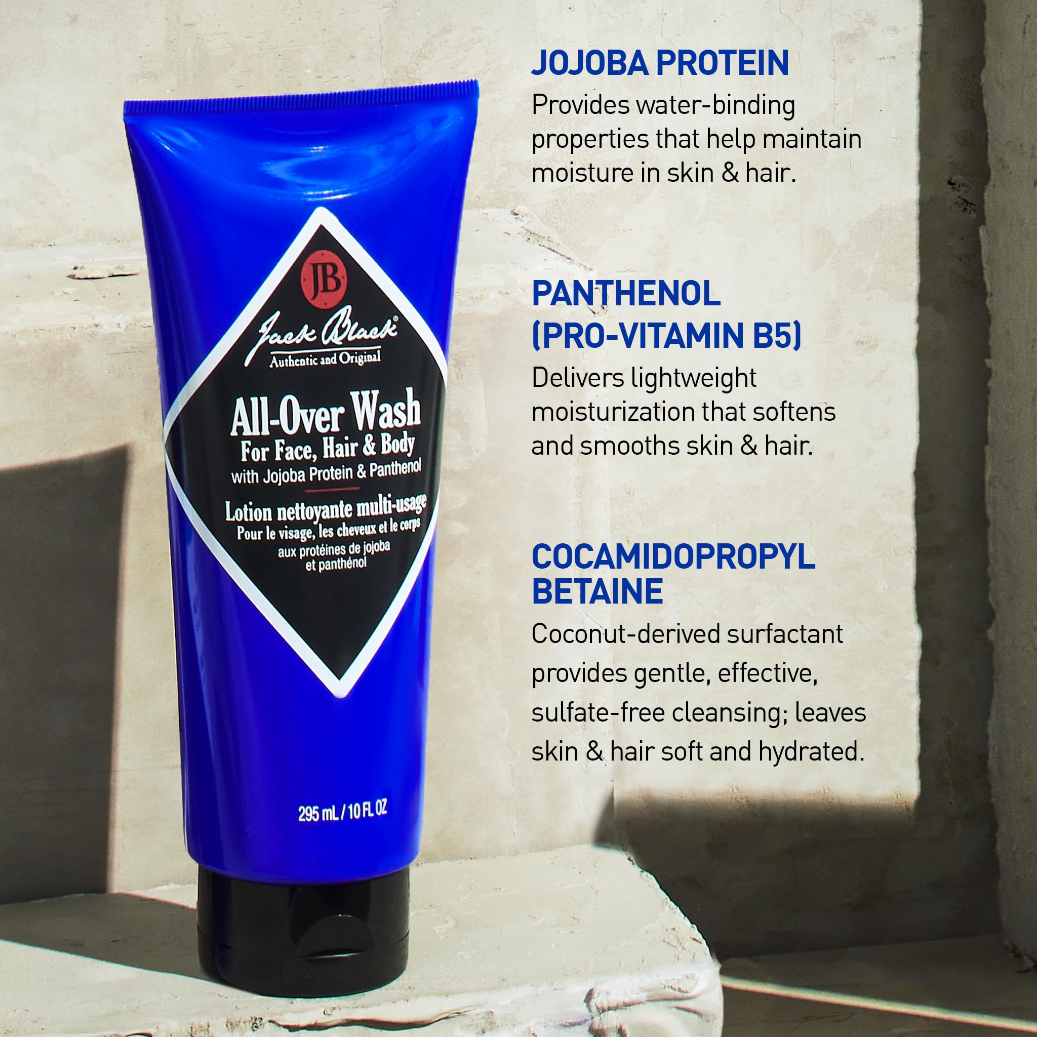 Jack Black All Over Wash for Face, Hair & Body - Mens Body Wash 3 in 1, Mens 3 in 1 Body Wash and Shampoo, Mens Face Wash, Mens