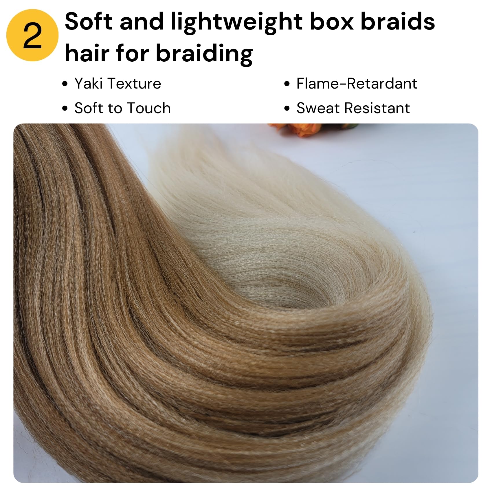 Ginger Blonde Braiding Hair Pre stretched Box Braiding Hair Extensions for Knotless Braids Mixed Feed in Braids Hair for Braidin