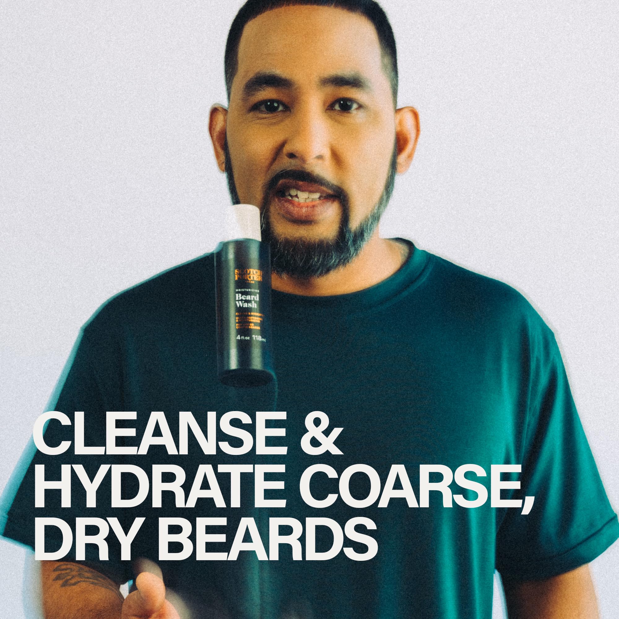 Scotch Porter Moisturizing Beard Wash - Cleanse, Refresh, Hydrate & Soften Coarse, Dry Beard Hair While Protecting Skin For A Fu
