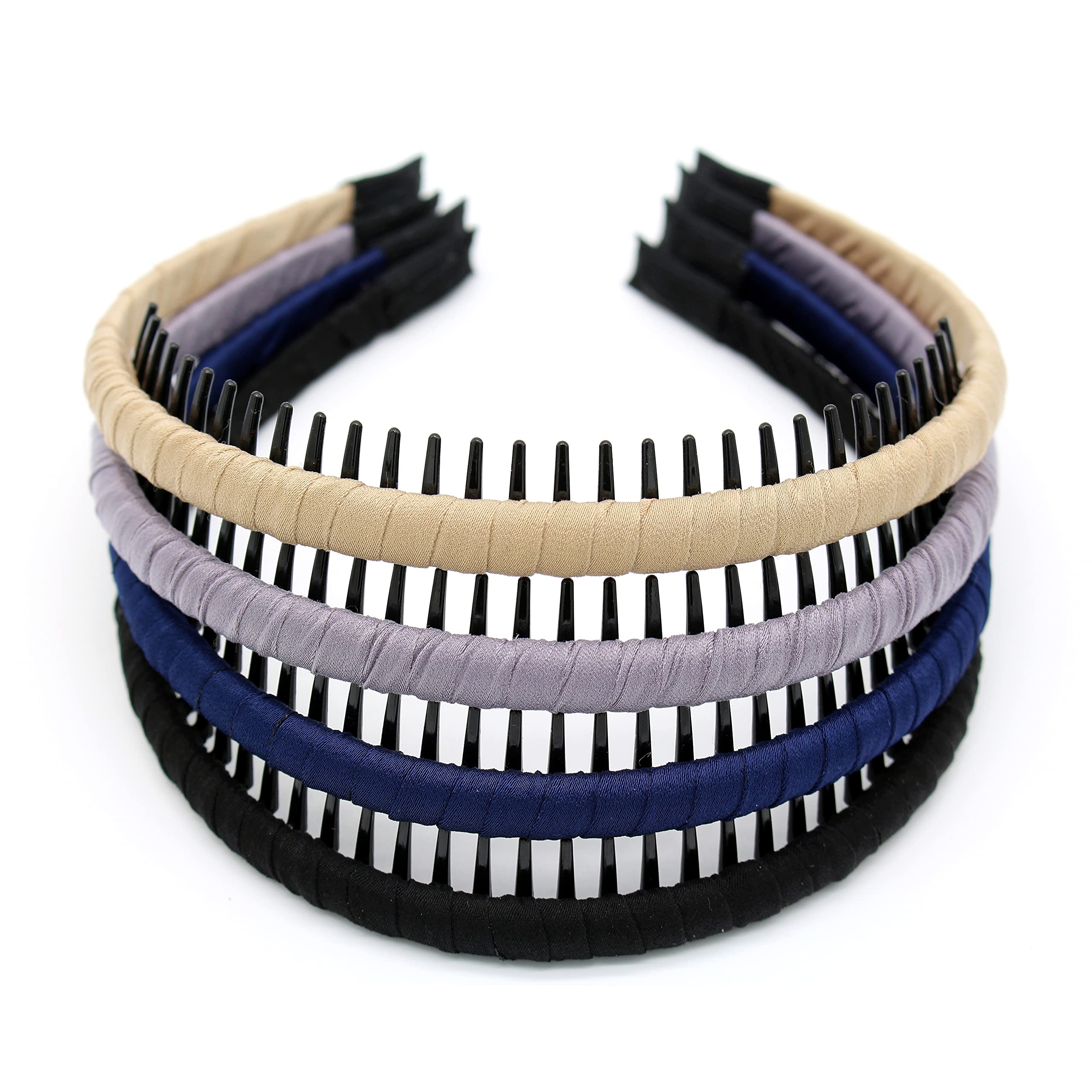JOBAND Fashion Headbands for women Girls Non-slip hair band Comfy Headband Hair Hoop Resin teeth Comb Hair Accessories (4 Colors