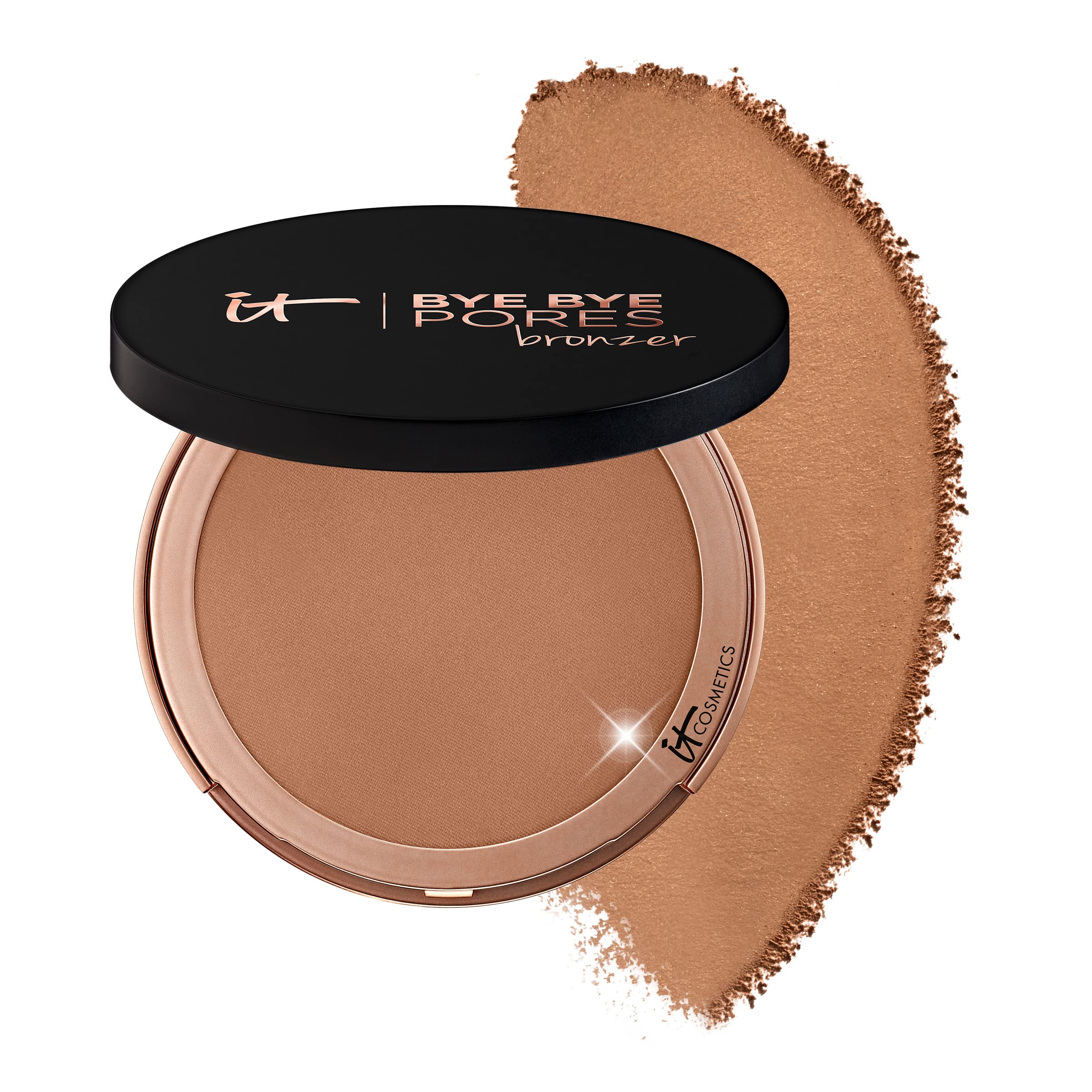 It Cosmetics Bye Bye Pores Anti-Aging Bronzer, Diffuses Look Of Pores + Fine Lines, Sun-Kissed Glow Face Makeup Powder, Oil-Free
