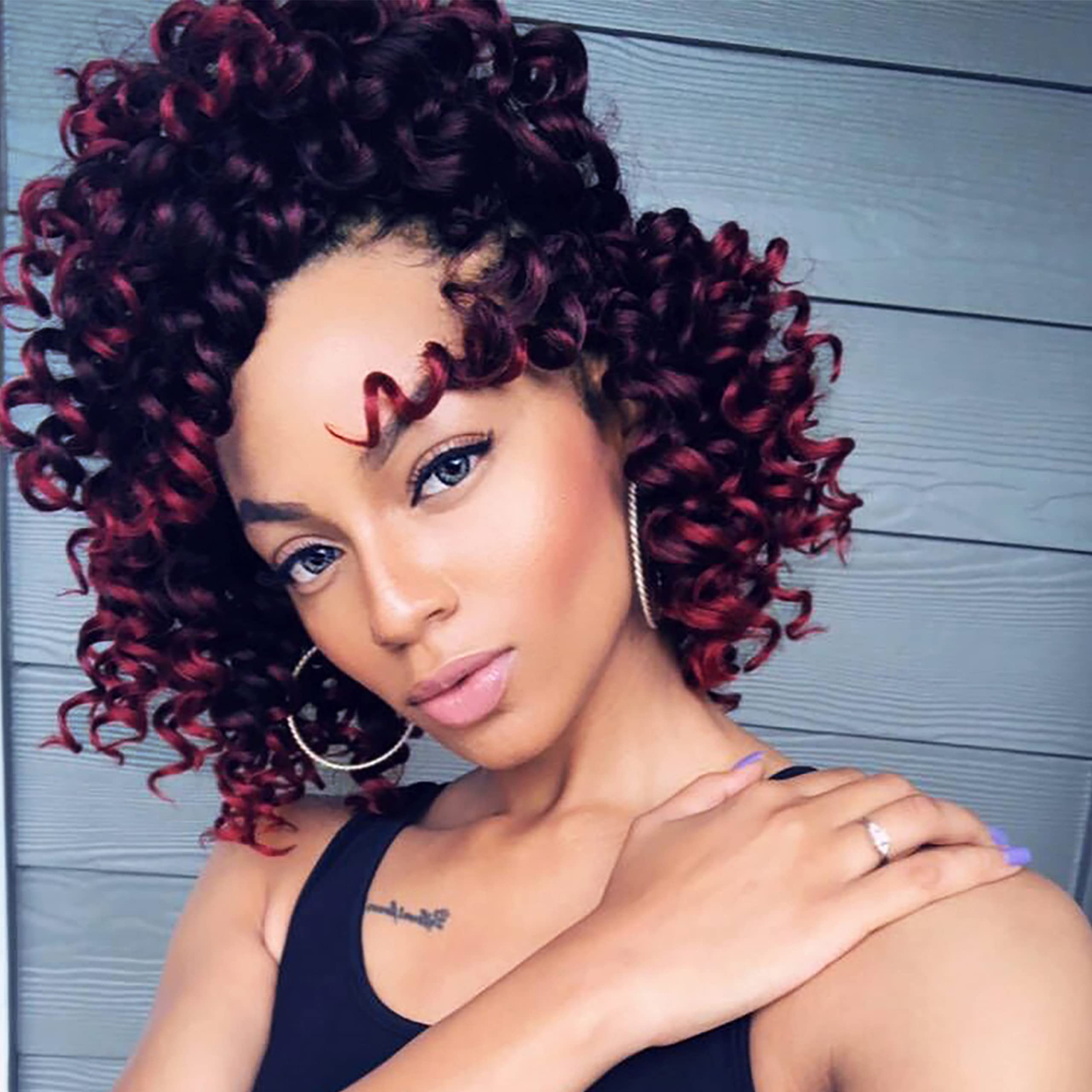 8 Packs Ocean Wave Crochet Hair Water Wave Crochet Hair For Women 8 Inch Short Curly Crochet Hair Beach Curl Deep Twist Crochet