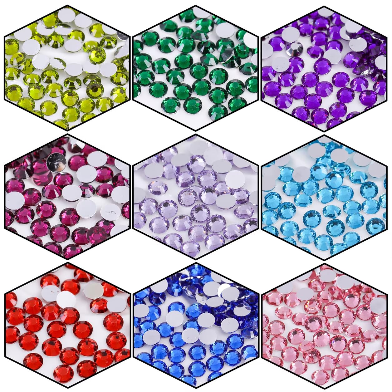 1440 Pcs SS20 5mm Flatback Rhinestones for Nails Art Crafts Glitter Round Gems Crystals DIY Clothes Shoes(Light Purple)