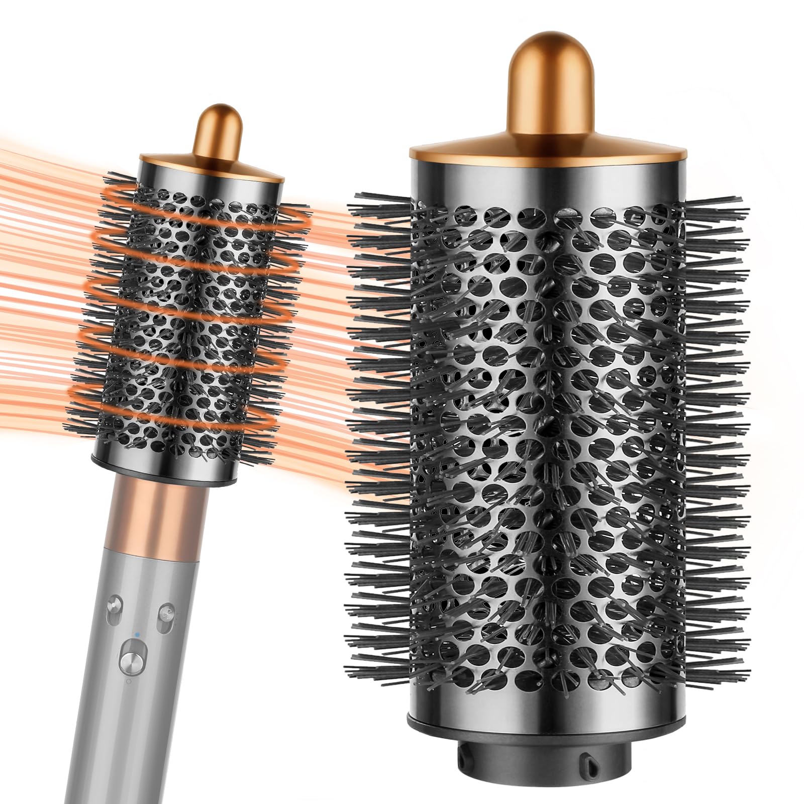 PUREGUST Upgraded Large Round Brush Attachment for Dyson Air wrap Jumbo Bigger Oval Round Volumizing Brush for Dyson Airwrap Acc