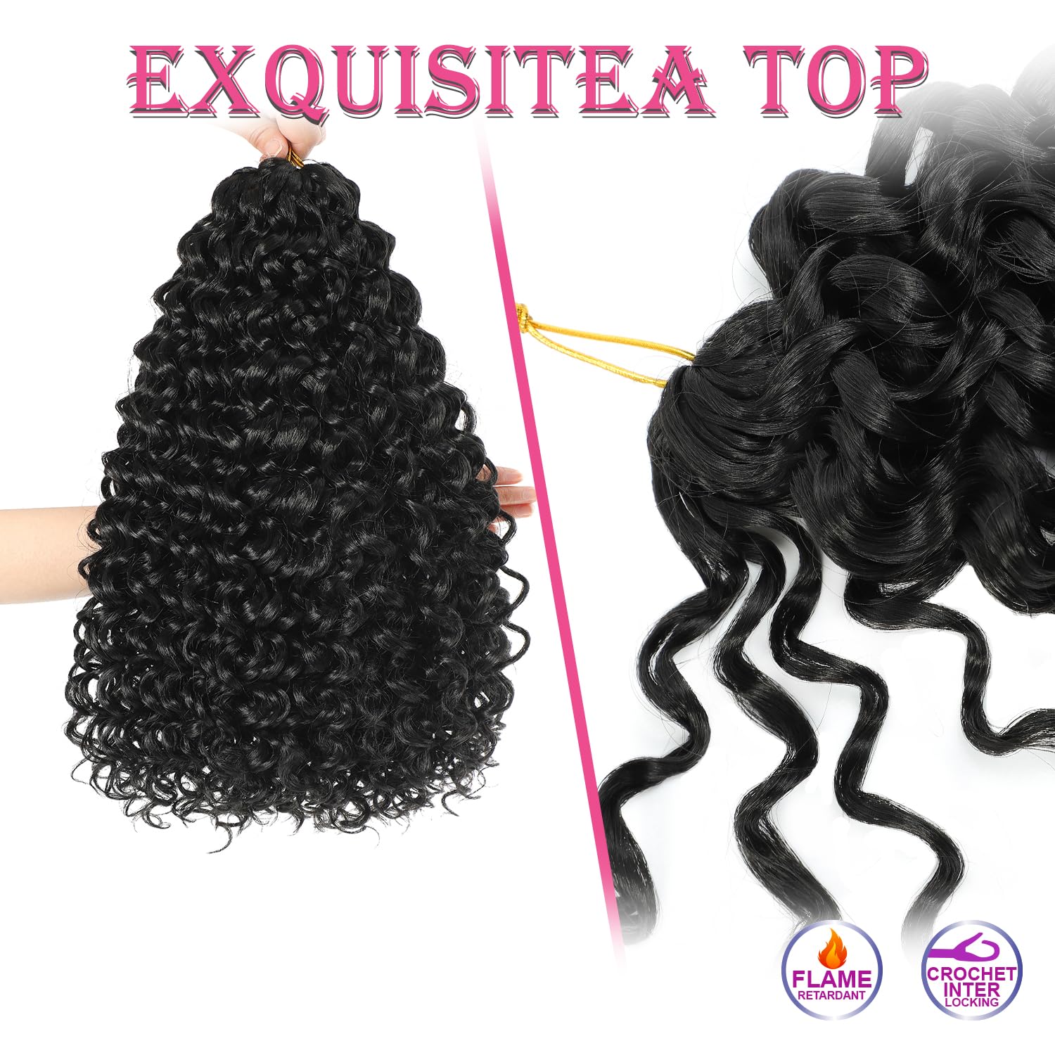 Gogo Curl Crochet Hair 10 Inch 7 Packs Short Curly Crochet Hair For Blcak Women - Beach Curl Crochet Hair - Deep Wave Crochet Ha