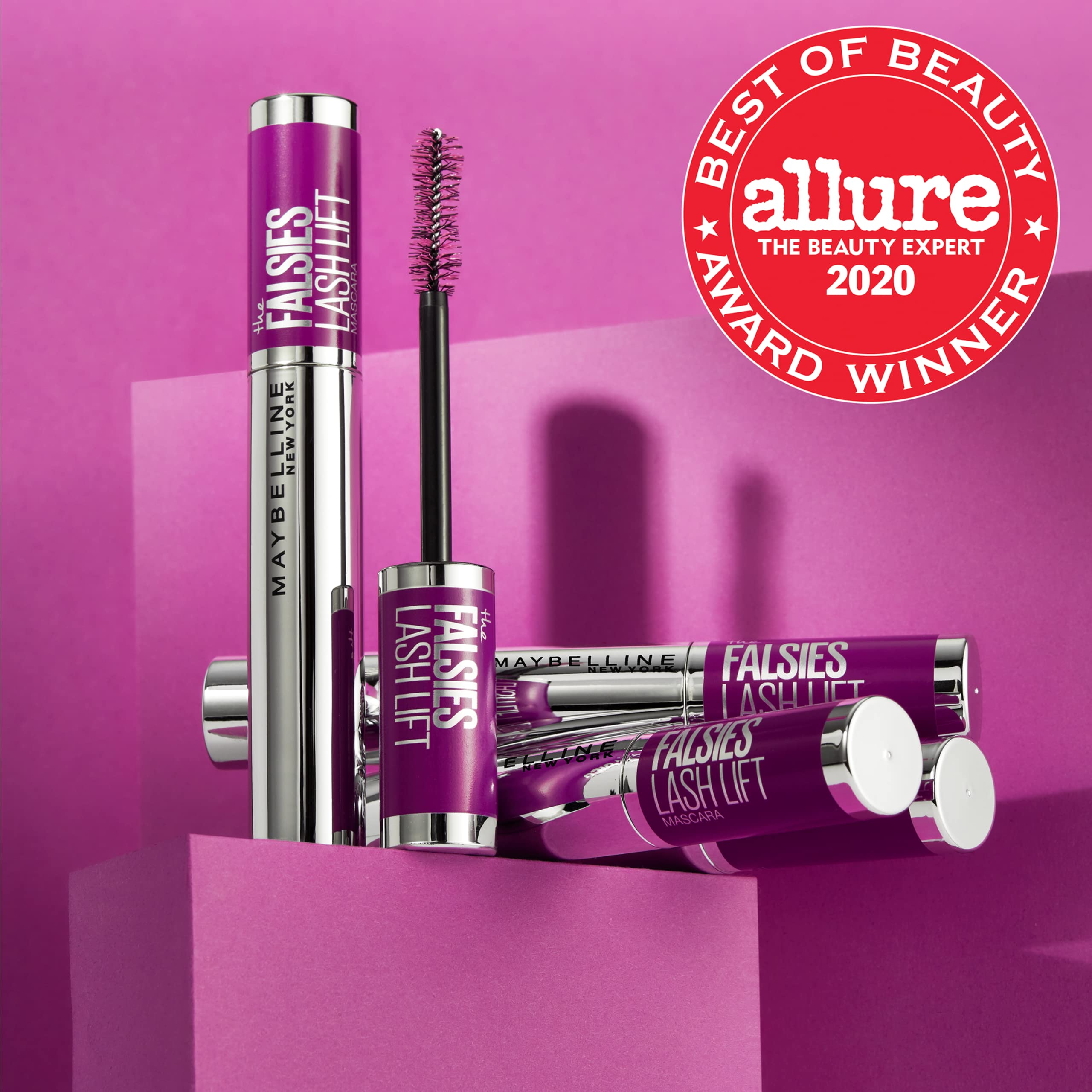 Maybelline The Falsies Lash Lift Waterproof Mascara Volumizing, Lengthening, Lifting, Curling, Multiplying, Eye Makeup, Very Bla