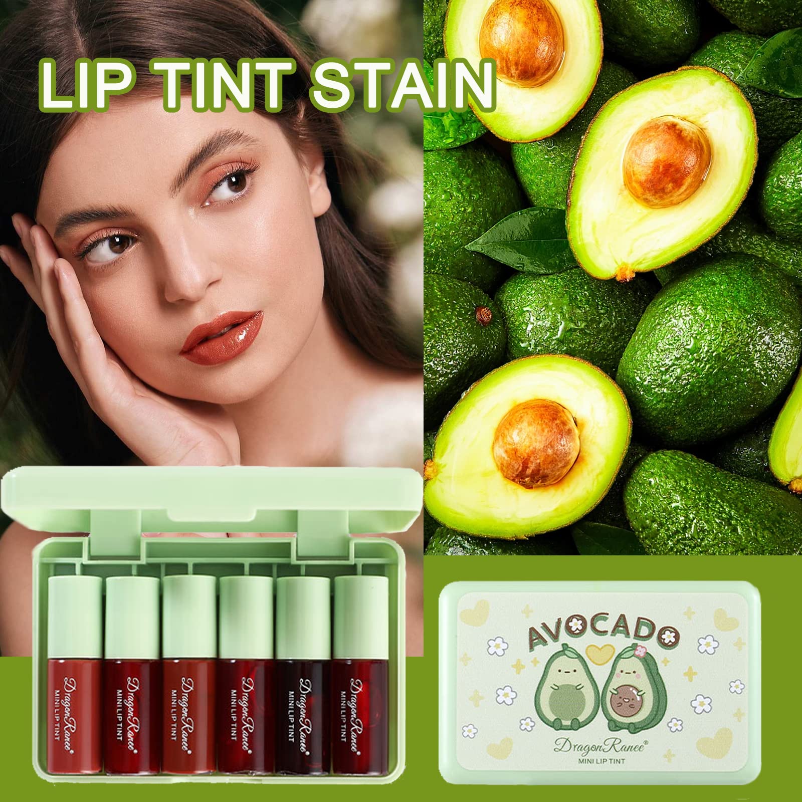 6 Colors Lip Tint Stain Set,Korean Velvet Water Lip Tint,Natural Lip And Cheek Tint, Long Lasting Non-Stick Cup Waterproof Lip T