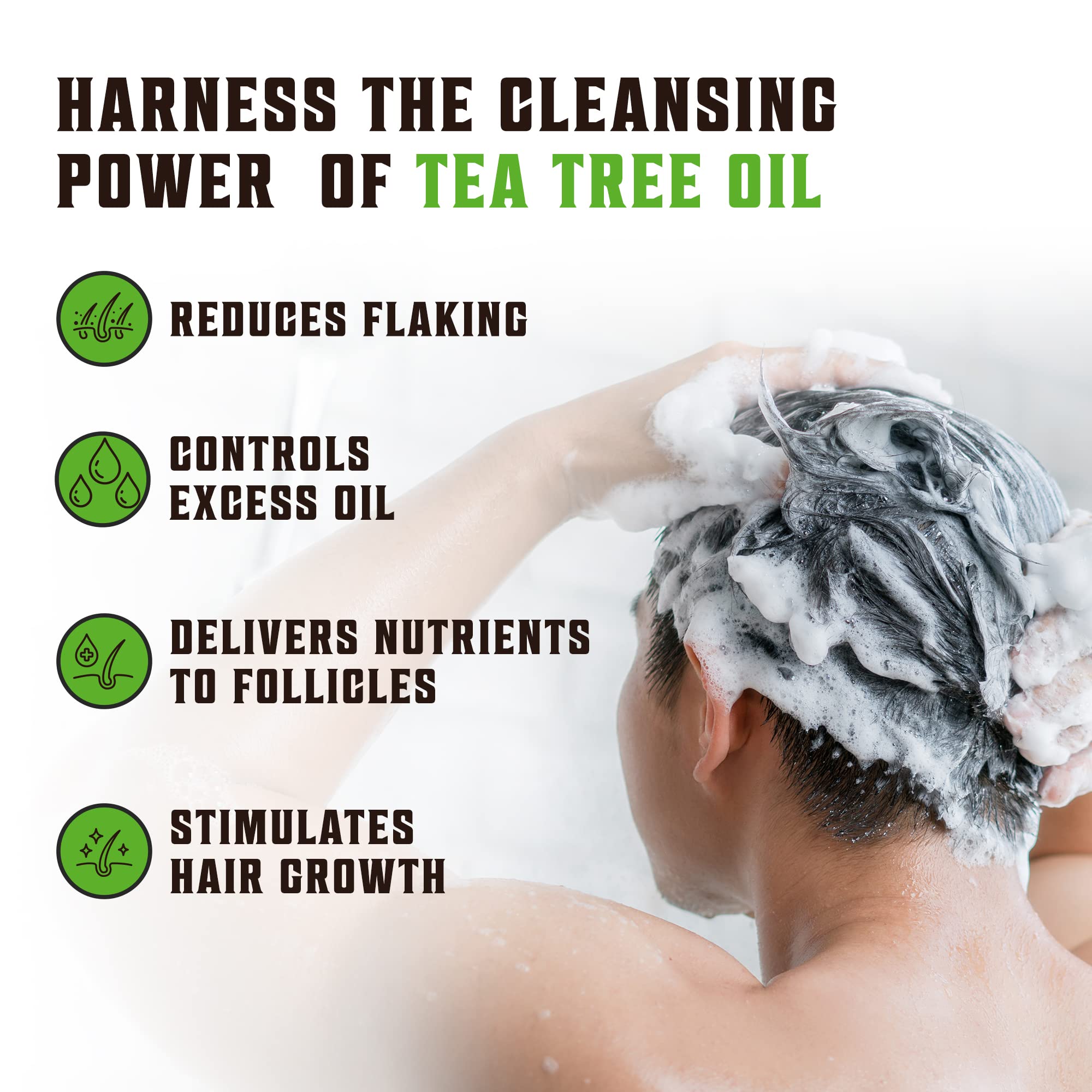 Viking Revolution Tea Tree Shampoo and Conditioner Set - Hydrates, Moisturizes & Soothes Dry and Itchy Scalps - With Natural Tea