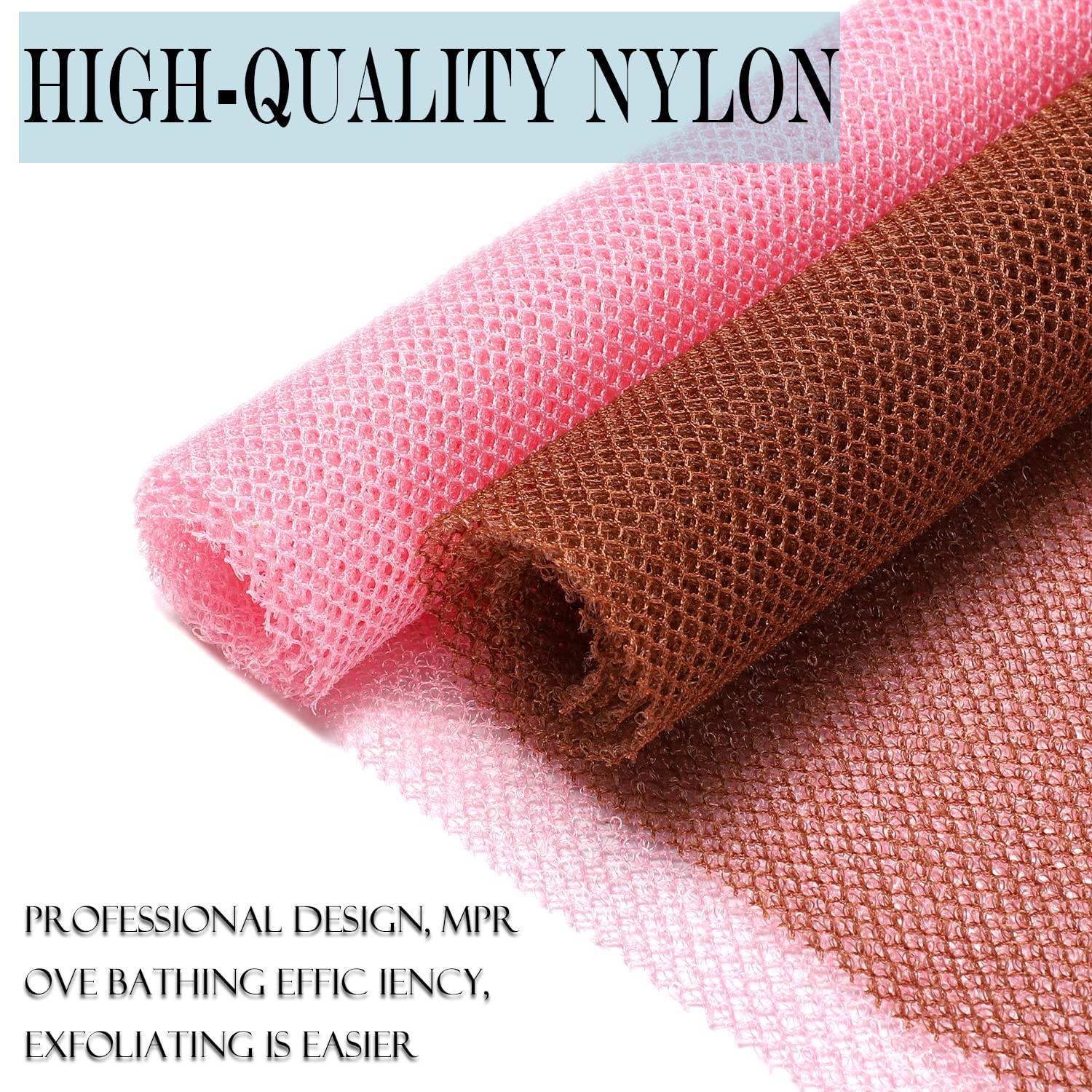 African Exfoliating Net,Jassins African Sponge Net,Body Exfoliating Long Net Shower Body Scrubber Back Scrubber Skin Smoother (C