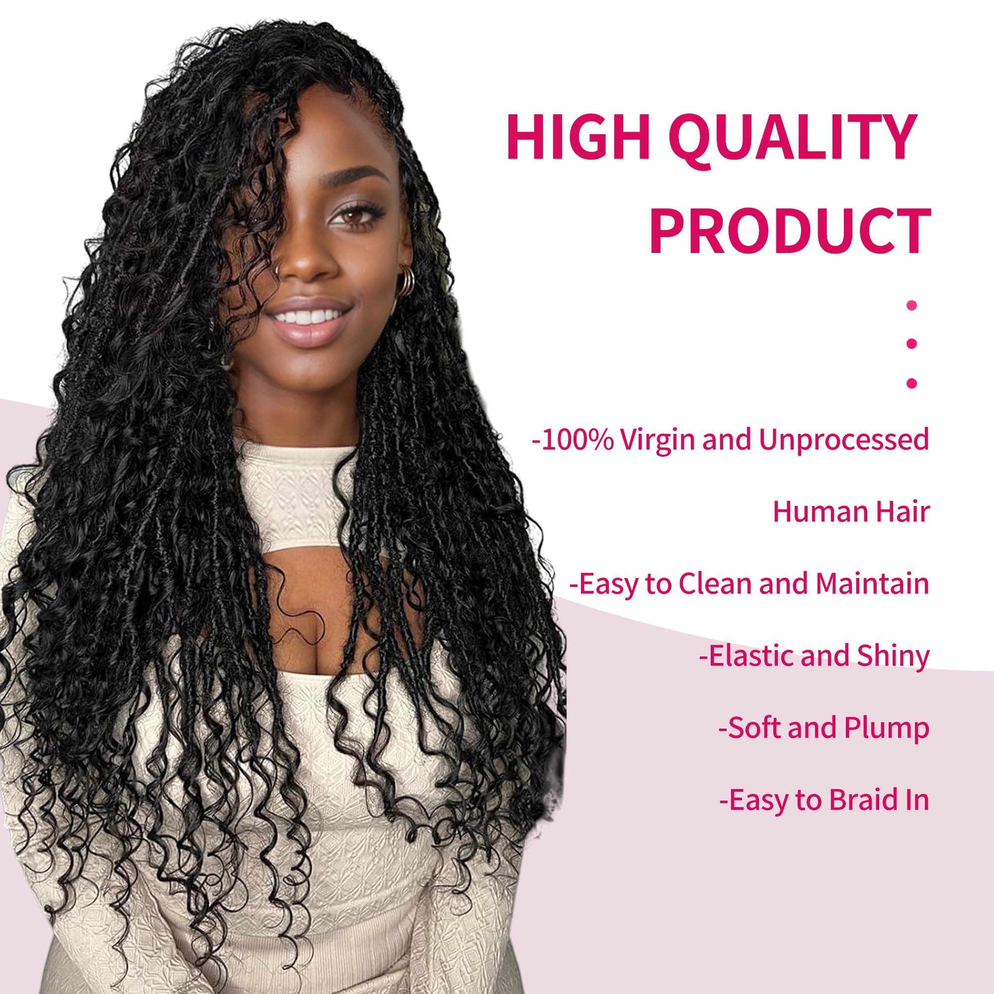 Deep Wave Bulk Human Hair For Braiding 10A Brazilian Curly Human Hair 100 Percent Human Hair 2 Bundles No Weft Micro Human Braid