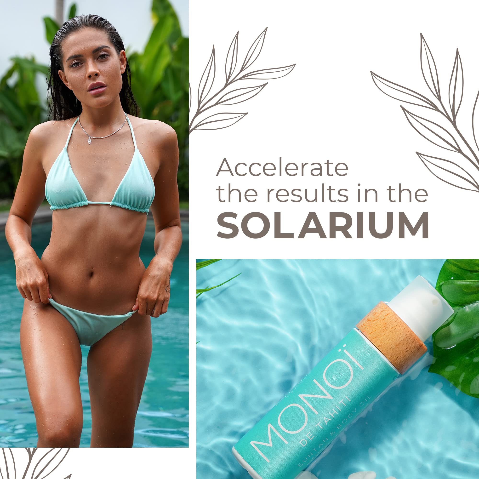 COCOSOLIS MONOI Tanning Accelerator - Organic Tanning Oil with Vitamin E & Monoi de Tahiti Oil for a Fast Intensive Tan - Tannin