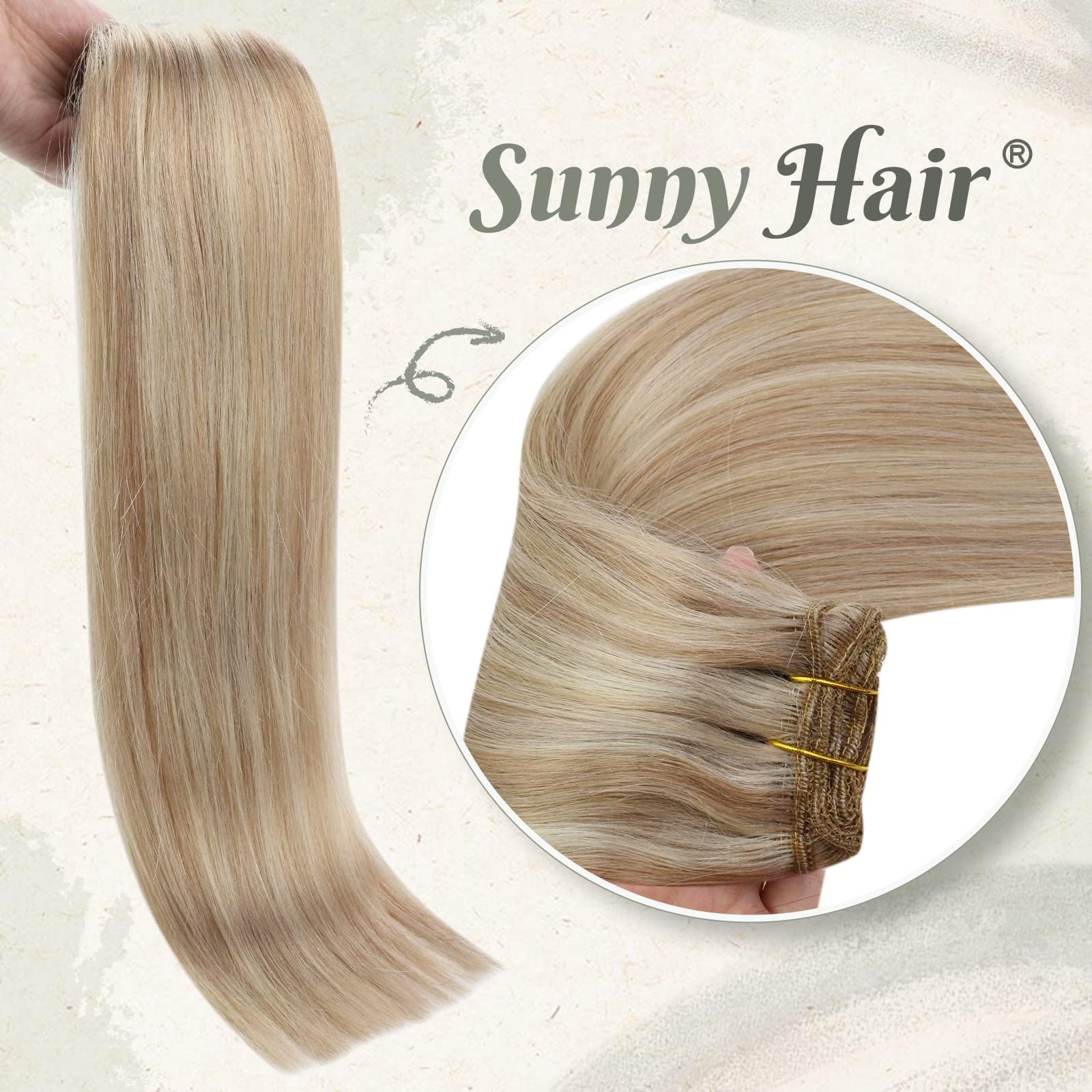 Sunny Blonde Clip In Hair Extensions Human Hair Remy Hair Extensions Clip In Invisible Clip In Blonde Hair Extensions Ash Blonde