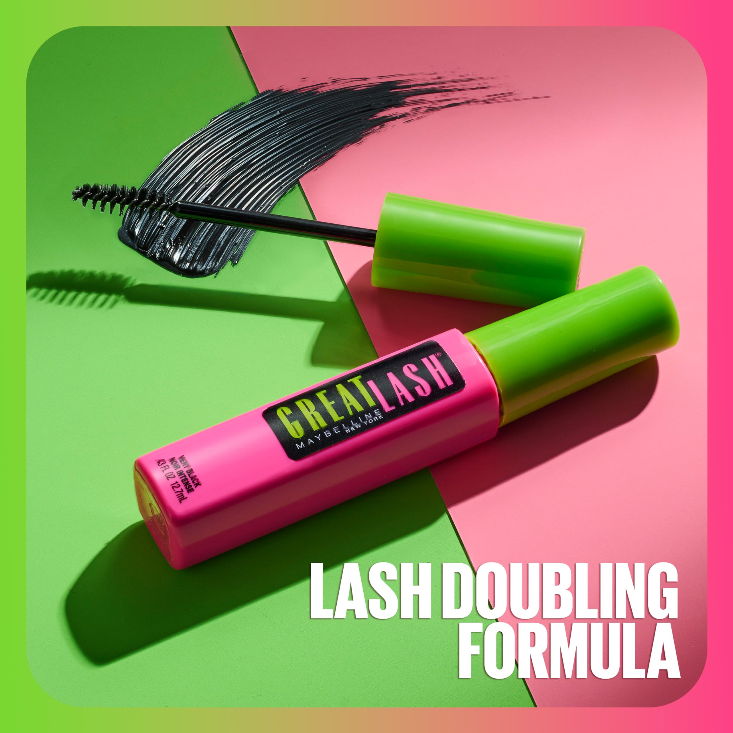 Maybelline Great Lash Waterproof Mascara, Very Black, 1 Tube