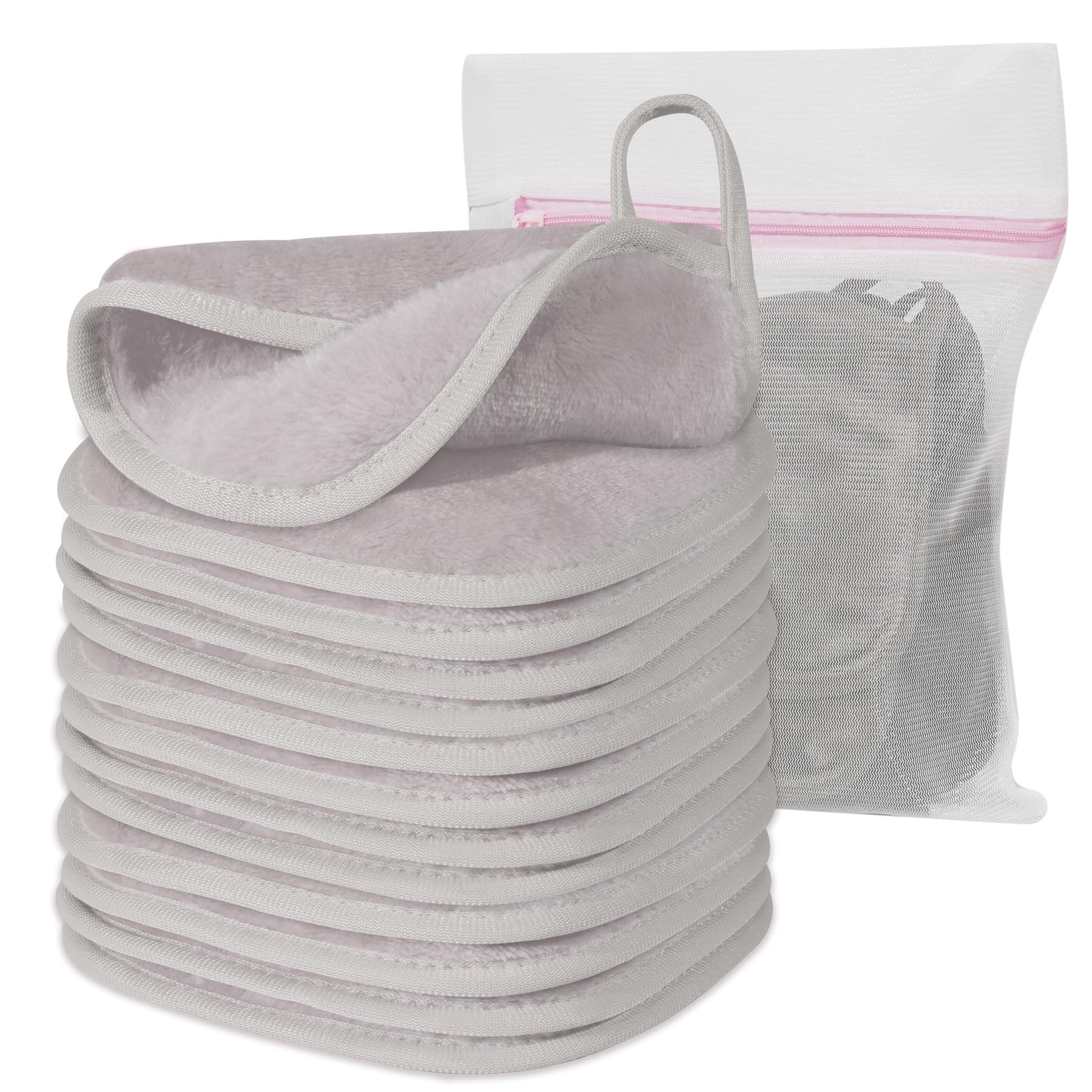Natwag Makeup Remover Cloth, 6 '' x 6 '' Make Up Towels Reusable Face Cloth for Washing Face, 12 Pack Makeup Remover Pads Microf
