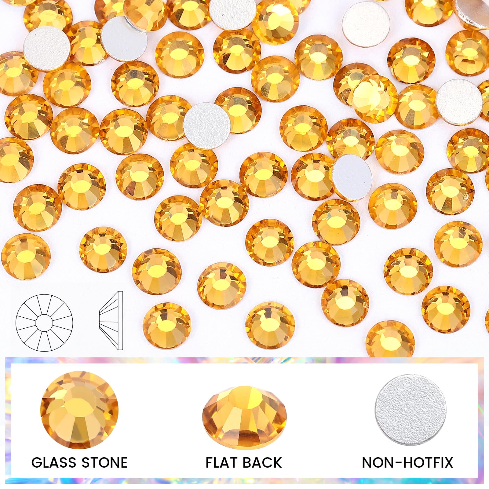 Rhinestones Flatback Rhinestones for Crafts Glass Nail Rhinestones Nail Gems Crystals Non Hotfix Rhinestones for Makeup Bags Sho