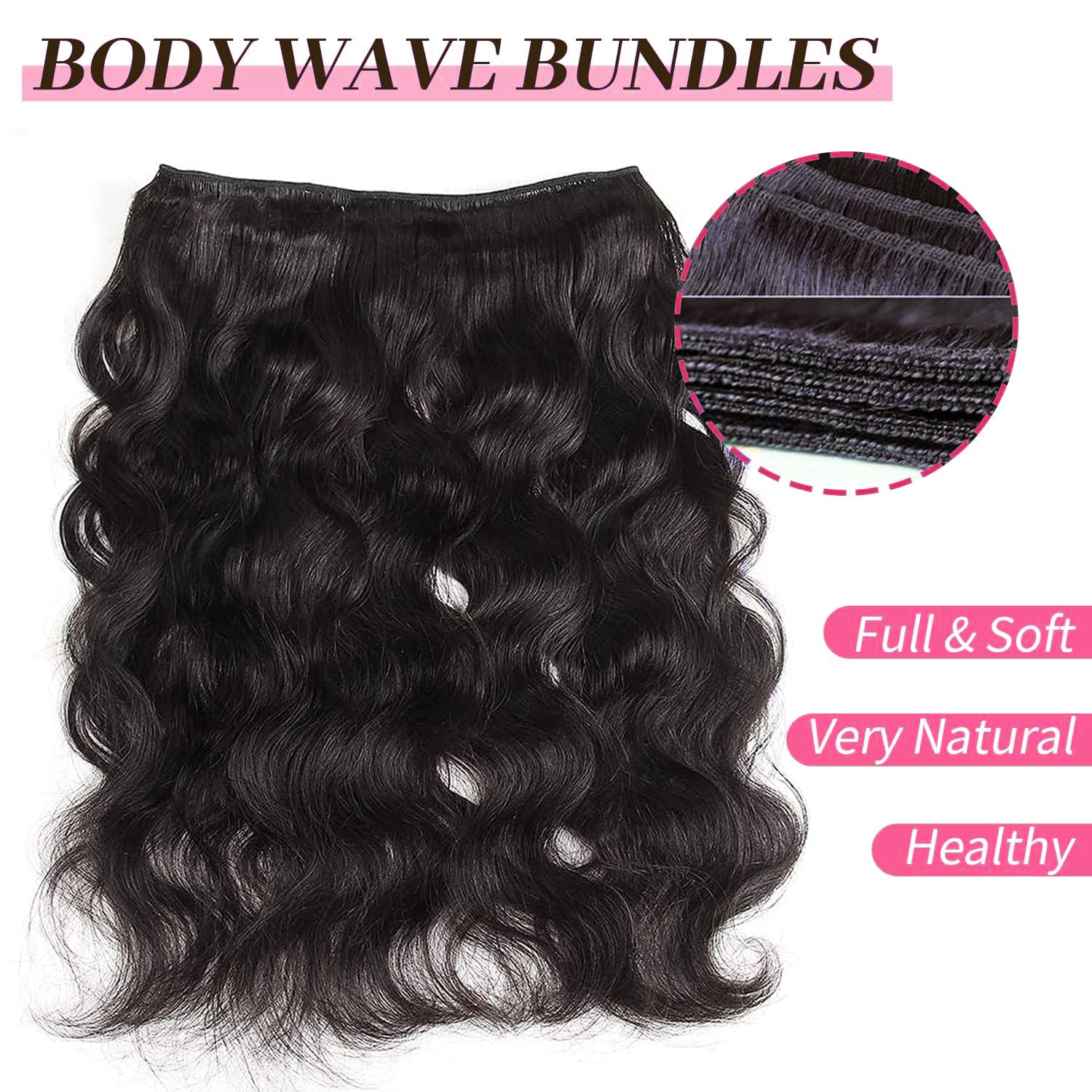 Hswpawk 12A Human Hair Bundles 24 26 28Inch Body Wave Bundles Human Hair 100% Unprocessed Brazilian Virgin Hair 3 Bundles Deals