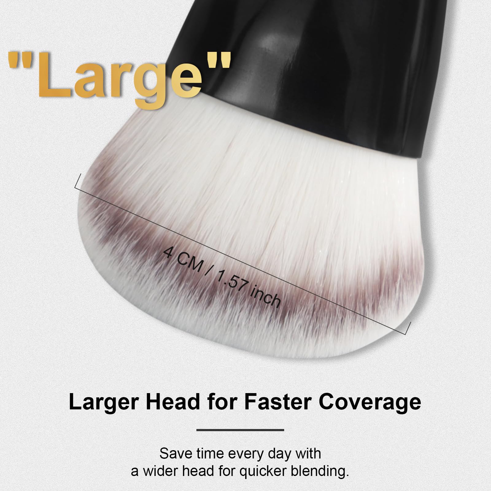 START MAKERS Contoured Foundation Brush, Large Angled Kabuki Makeup Brush for Liquid, Powder, Cream & Stick Foundation Bronzer C