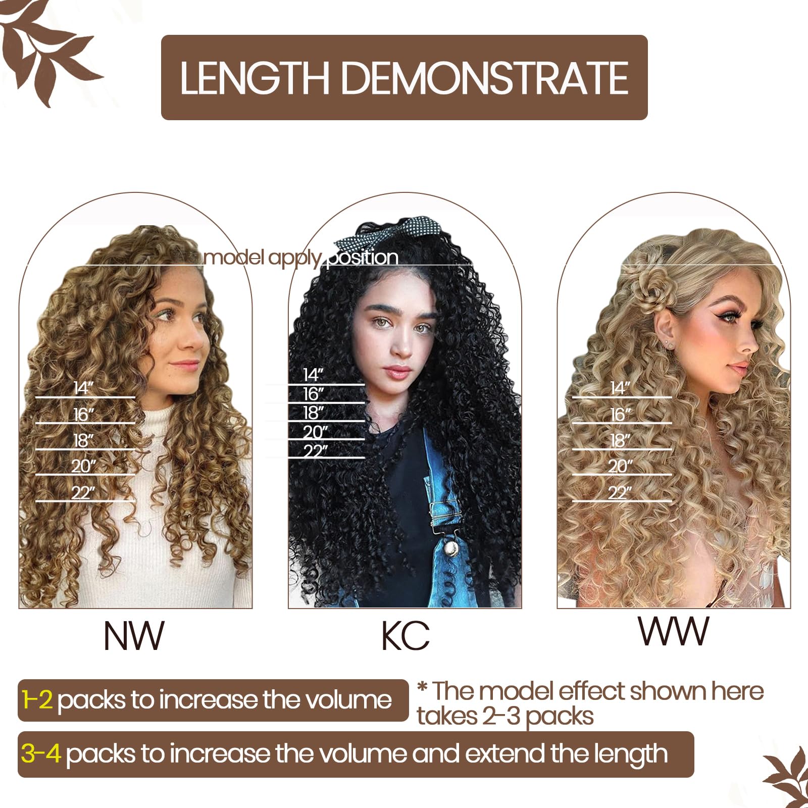 Hetto Curly Clip in Human Hair Extensions 22 Inch #P4/27 Dark Brown Highlight Honey Blonde 7Pcs 105g