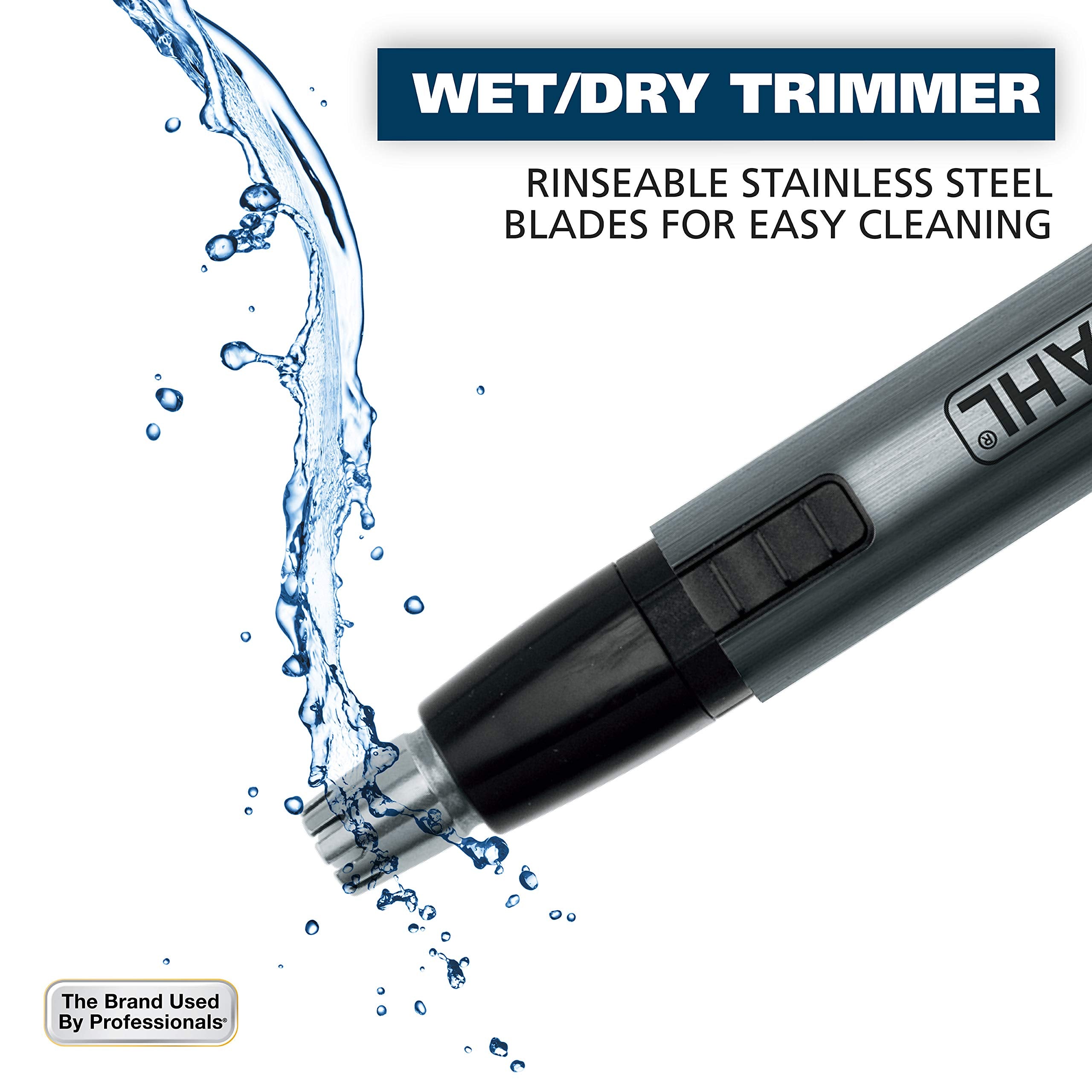 Wahl Micro Groomsman Battery Personal Trimmer & Detailer for Hygienic Grooming with Rinseable, Interchangeable Heads for Eyebrow