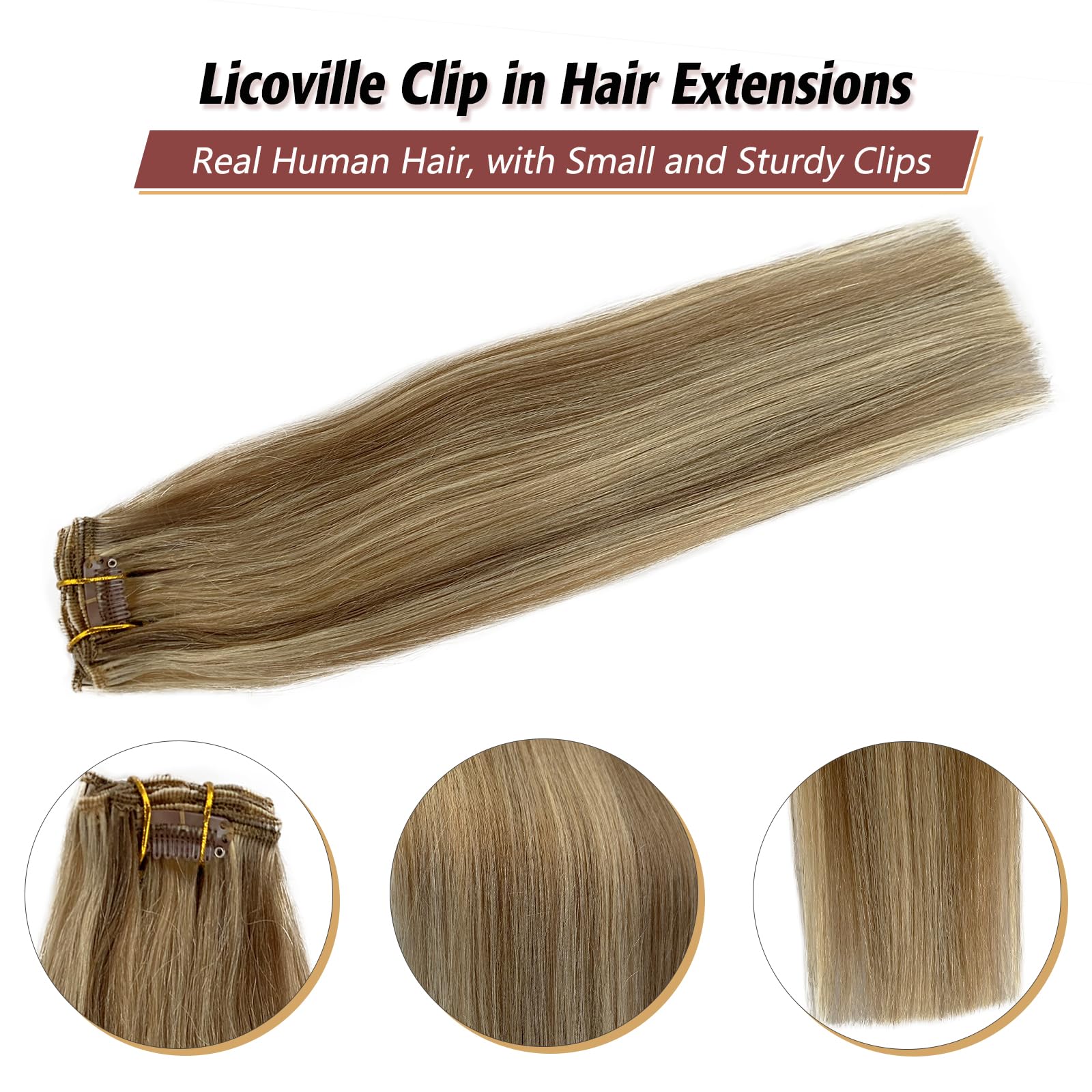 Clip In Hair Extensions Human Hair Light Blonde And Golden Blonde Real Human Hair Extensions Clip Ins 18 Inch Soft Silky Highlig
