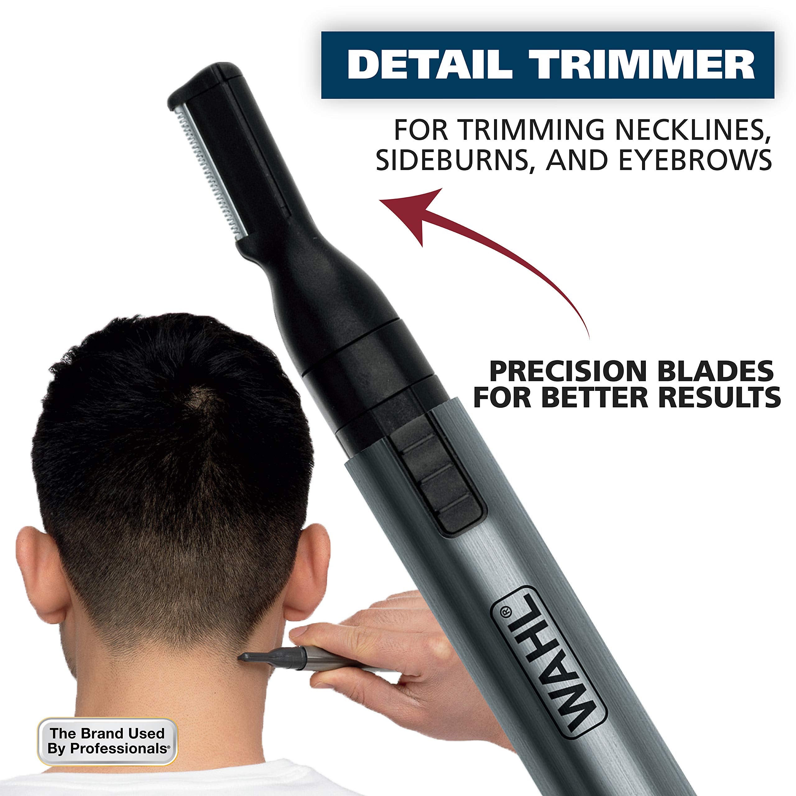 Wahl Micro Groomsman Battery Personal Trimmer & Detailer for Hygienic Grooming with Rinseable, Interchangeable Heads for Eyebrow