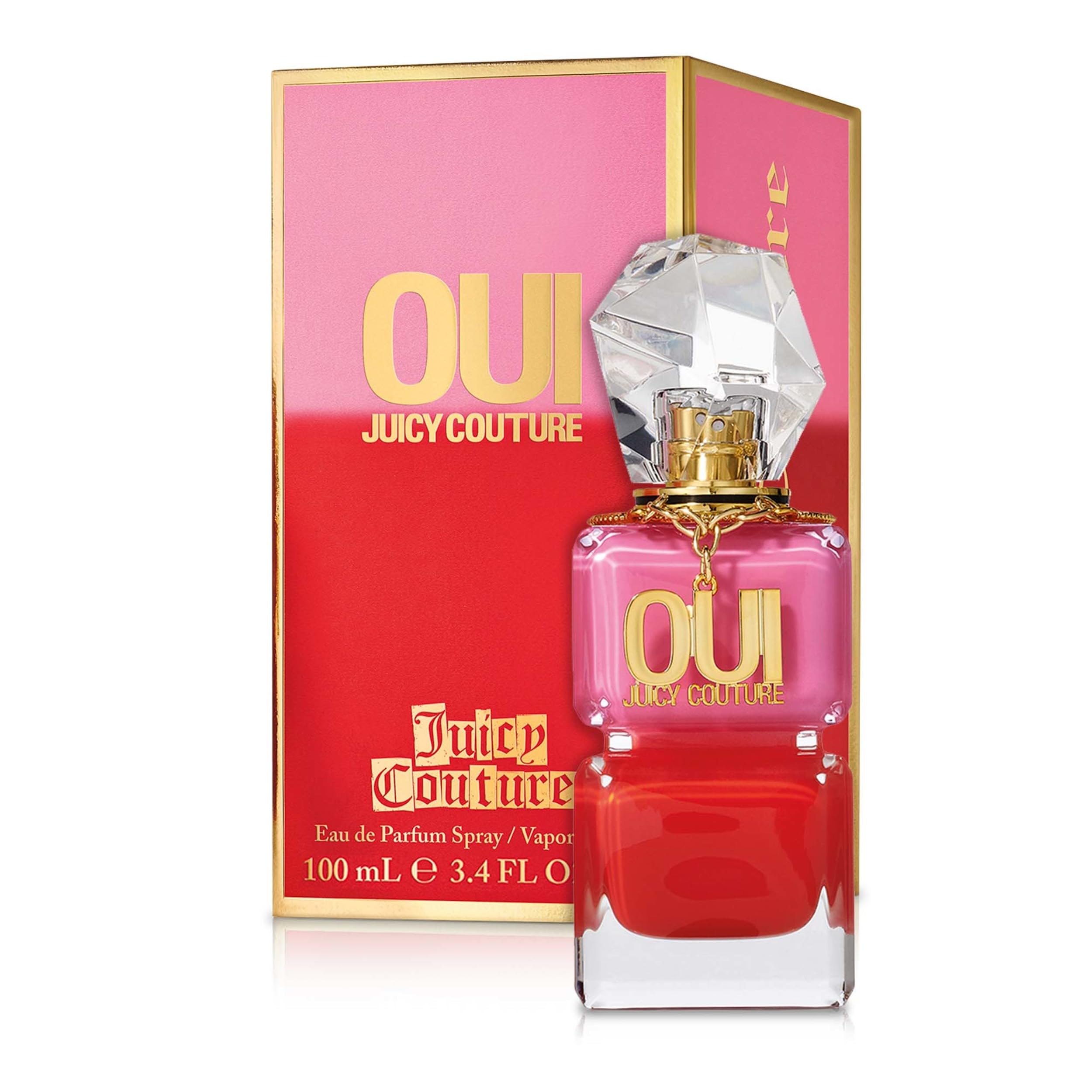 Juicy Couture Oui Eau De Parfum for Women, 3.4 fl oz, Fruity Floral Scent with Watermelon & Jasmine, EDP Spray, Red