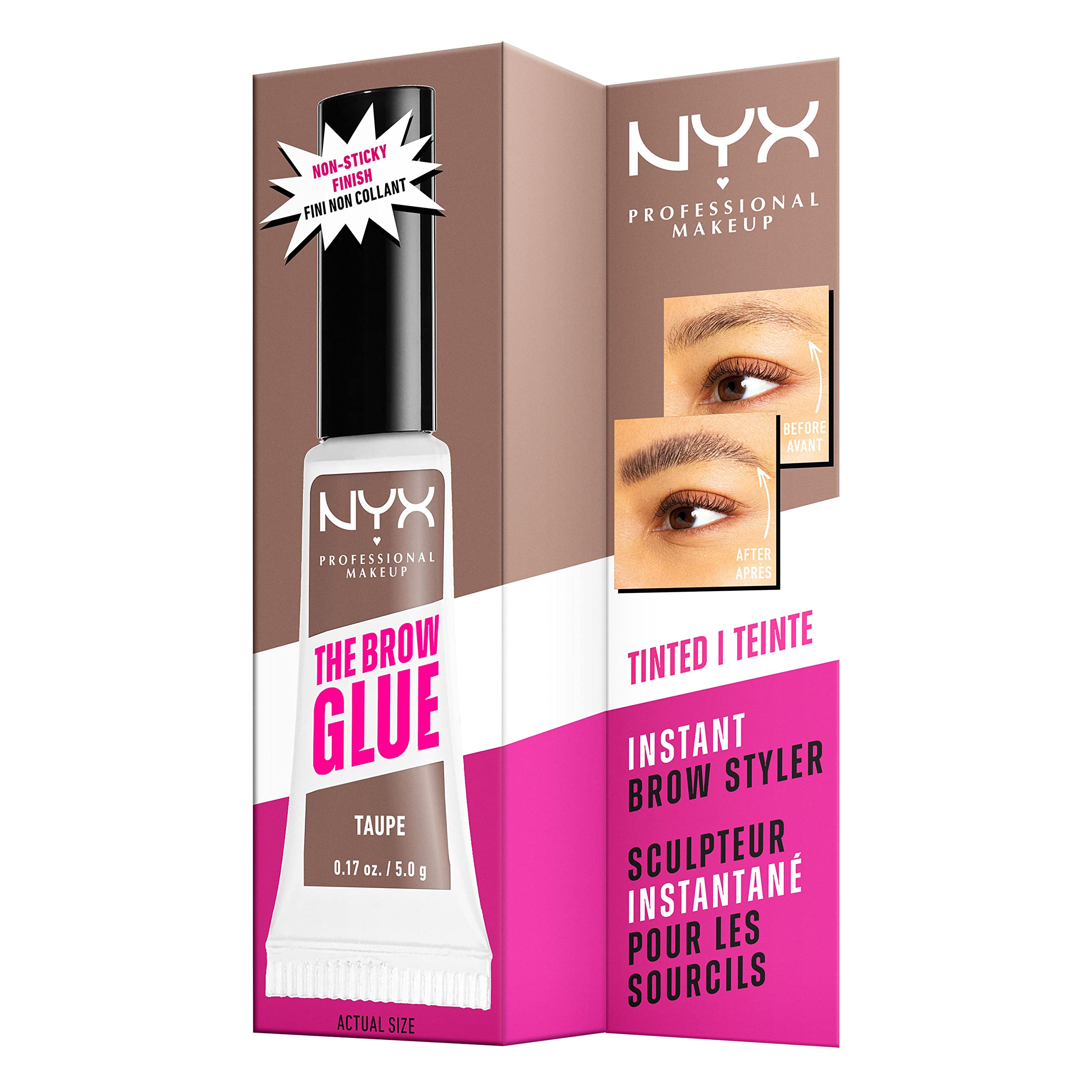 NYX PROFESSIONAL MAKEUP The Brow glue, Extreme Hold Tinted Eyebrow gel - Taupe